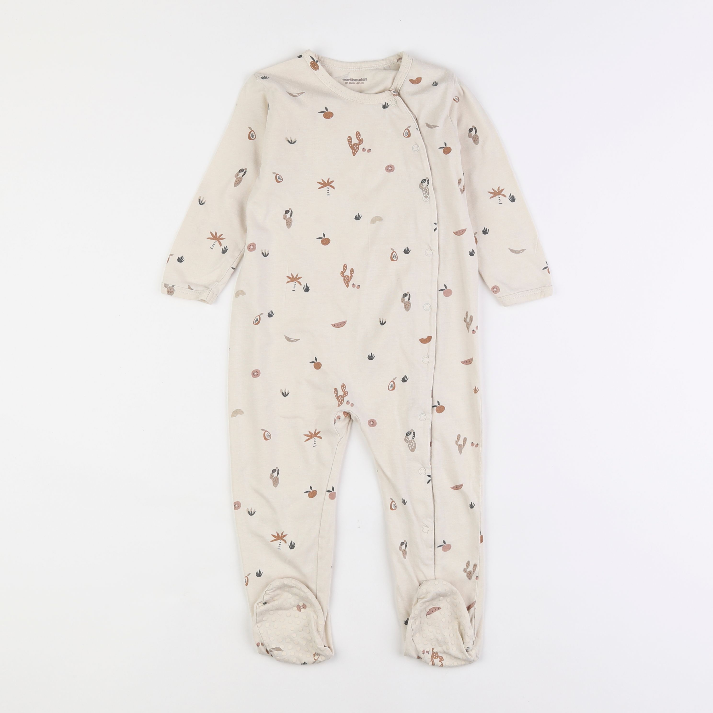 Vertbaudet - pyjama coton beige - 2 ans