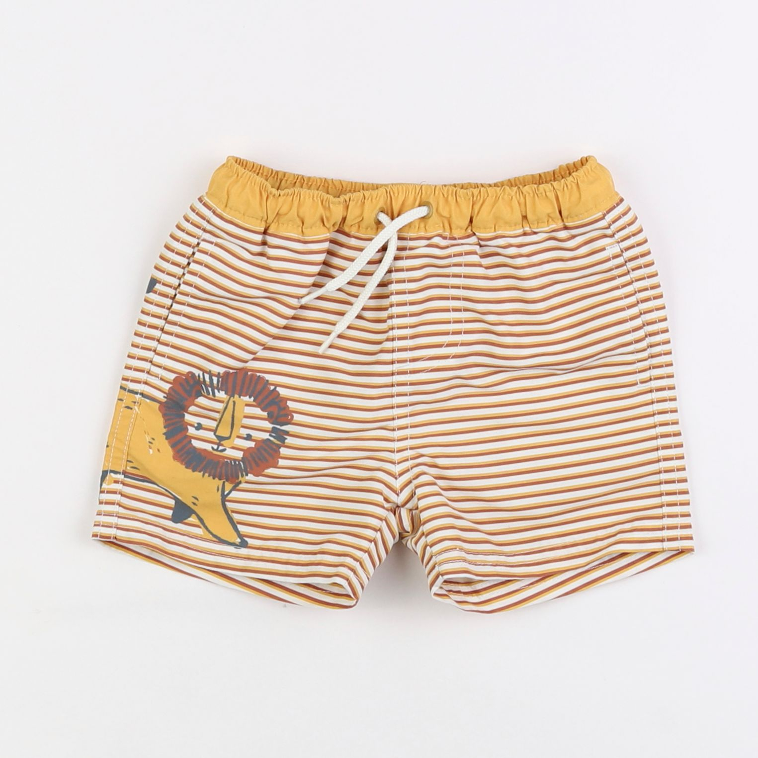 Vertbaudet - maillot de bain jaune, marron - 3 ans