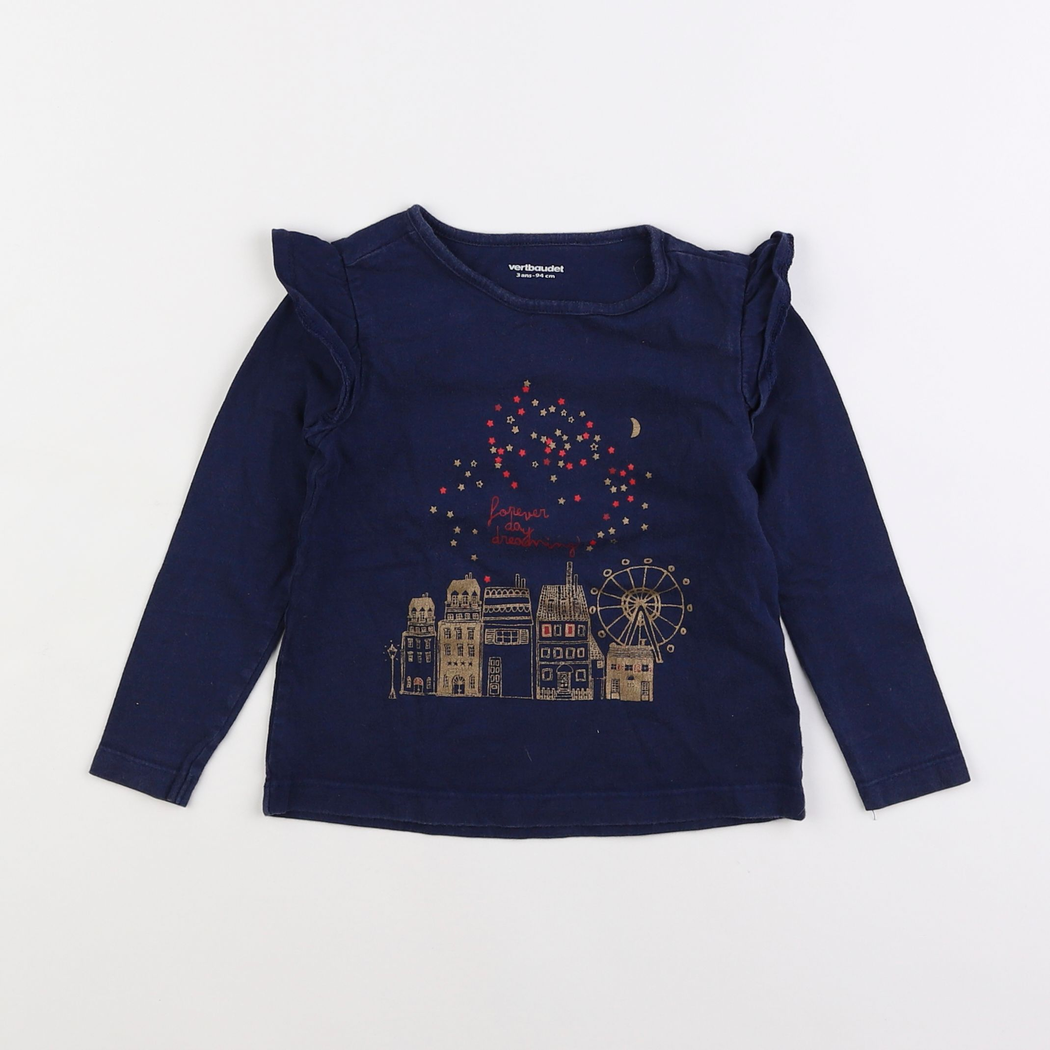 Vertbaudet - tee-shirt bleu - 3 ans