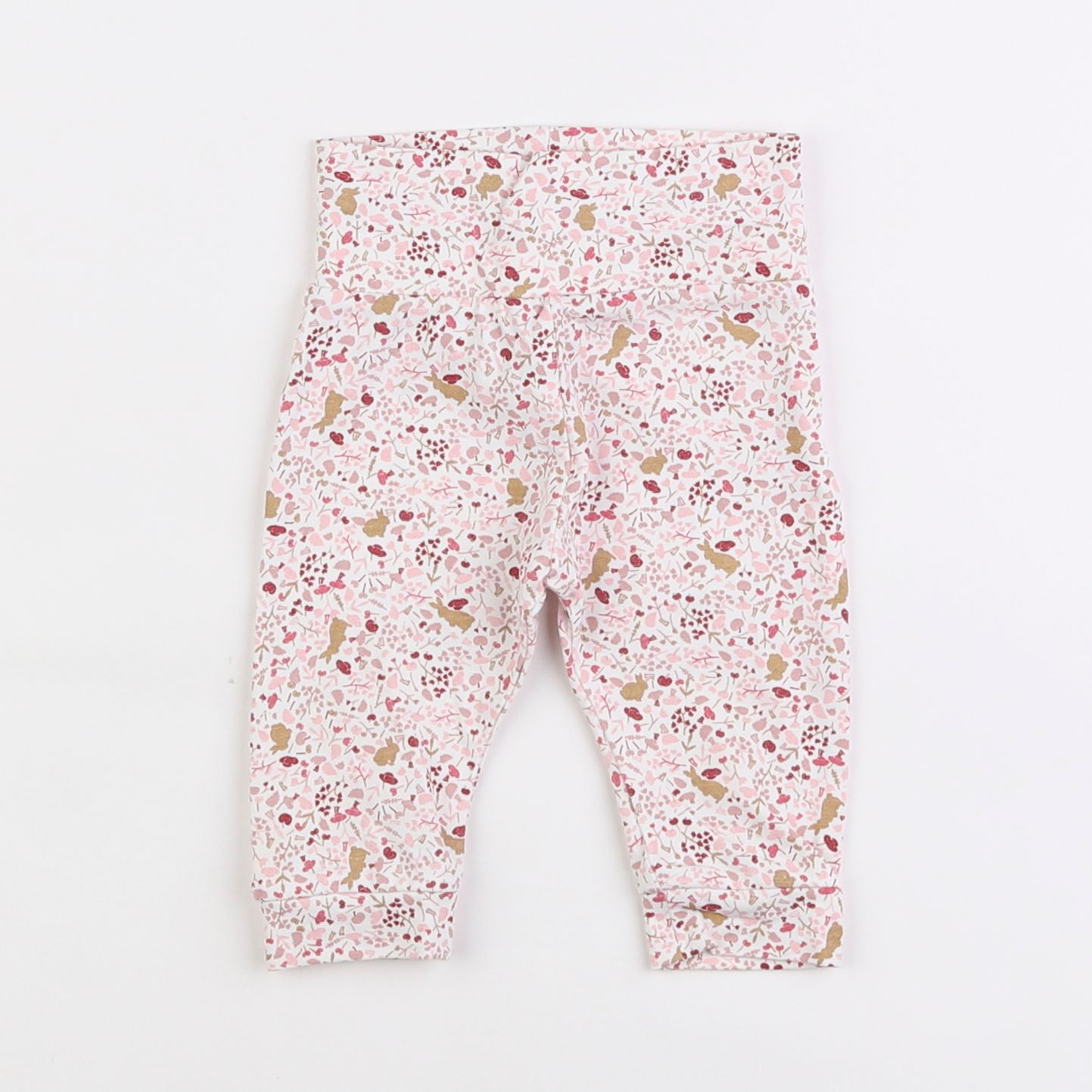 Vertbaudet - legging blanc, rose - 3 mois