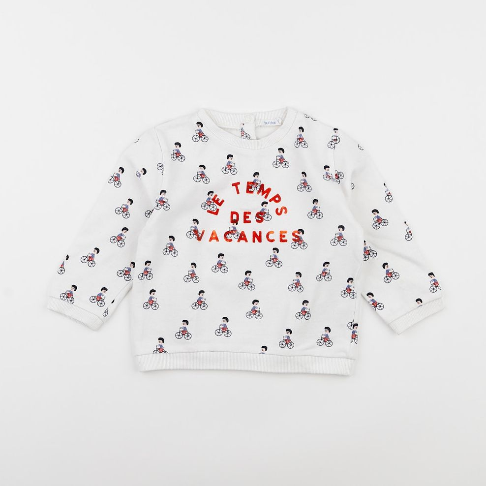 Boutchou - sweat blanc, rouge - 3 ans