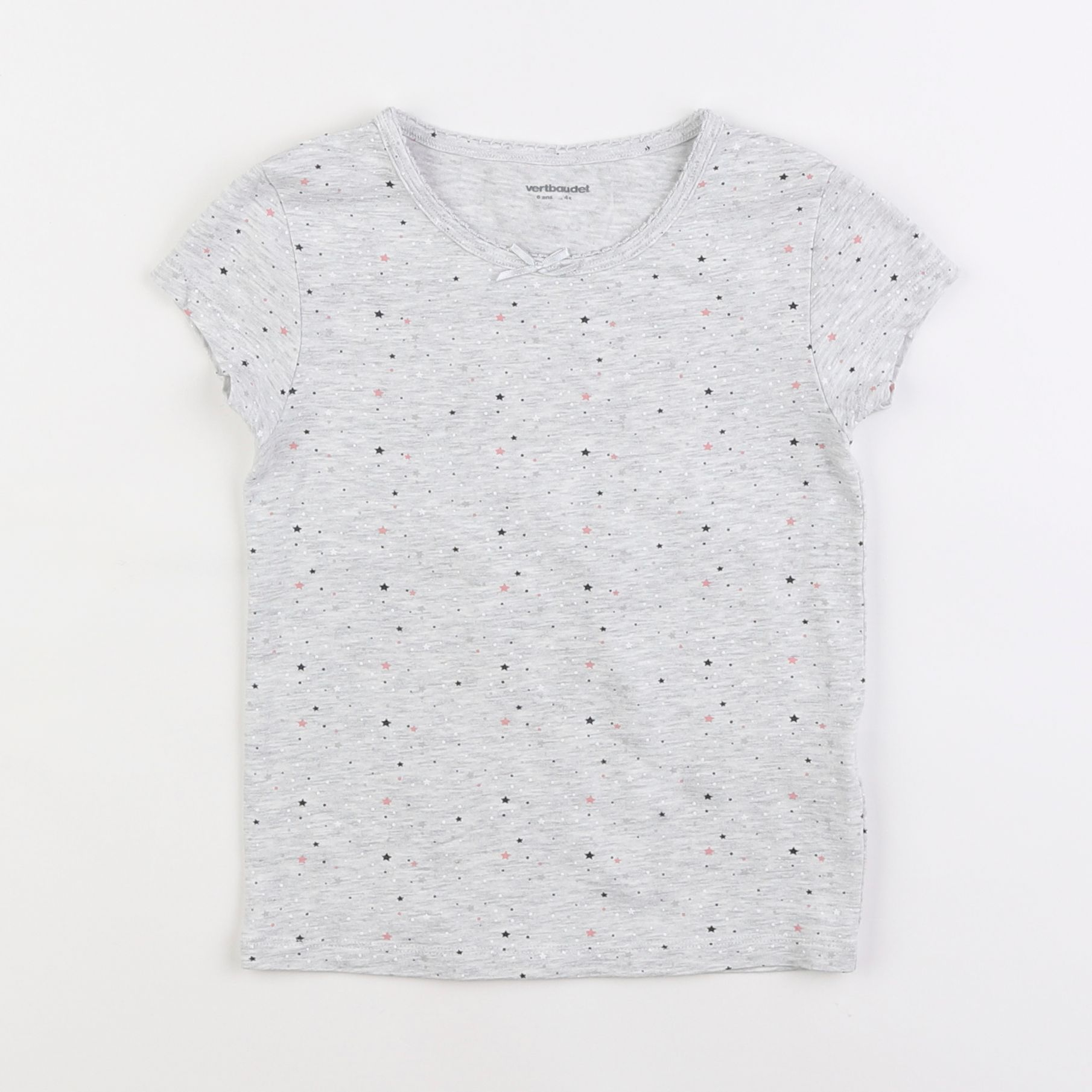 Vertbaudet - maillot de corps gris, rose - 6 ans