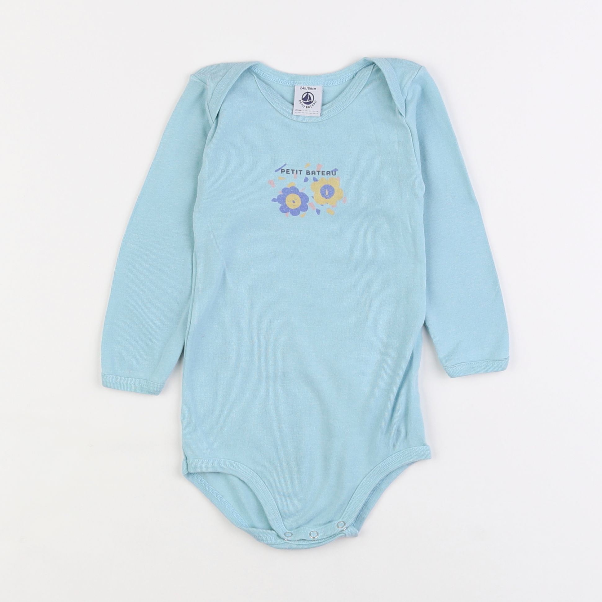 Petit Bateau - body bleu - 2 ans