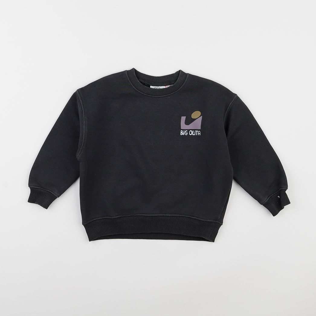 Zara - sweat imprimé au dos gris - 18 mois à 2 ans