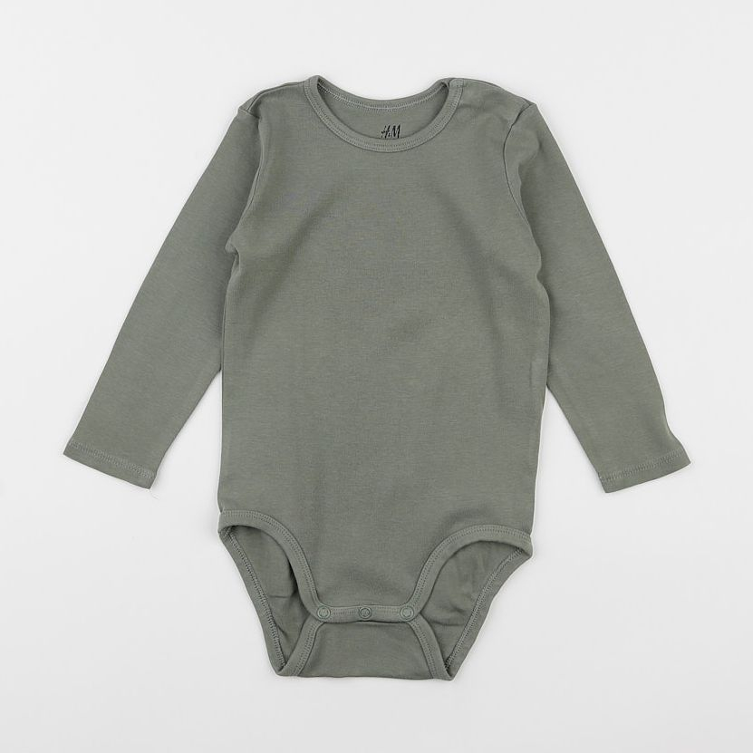 H&M - body gris, vert - 12/18 mois