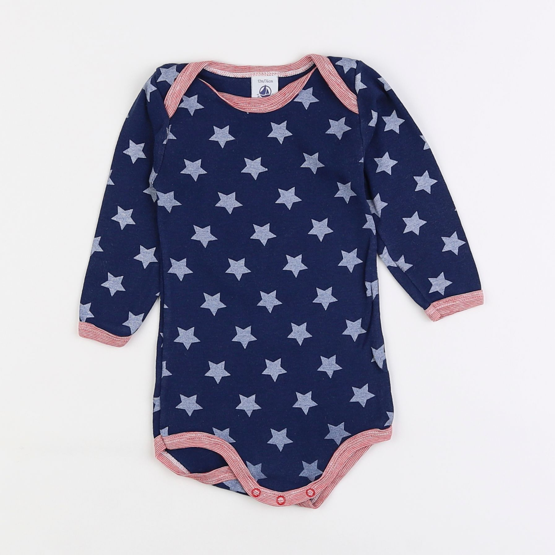 Petit Bateau - body bleu - 12 mois