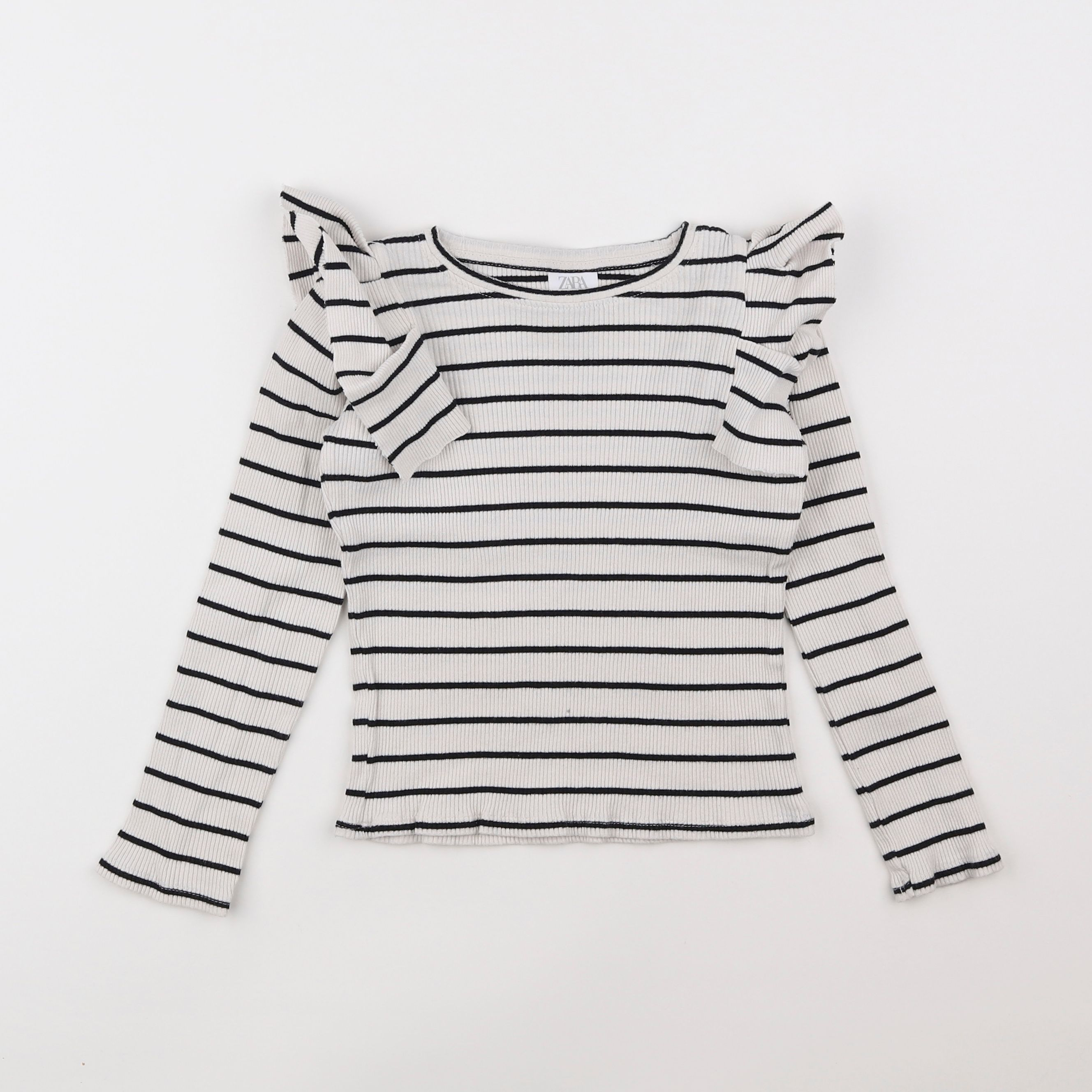 Zara - tee-shirt blanc, noir - 6/7 ans