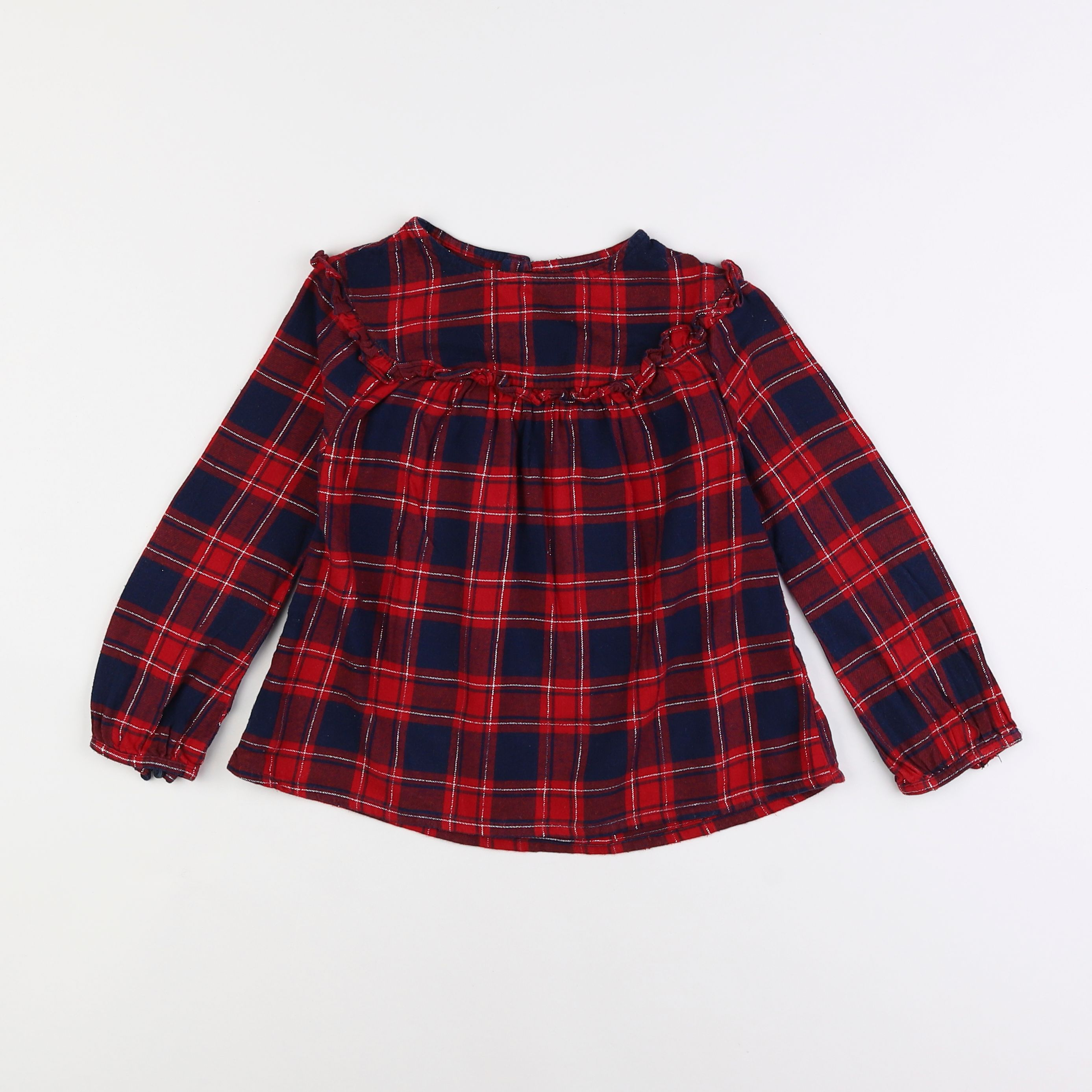 Vertbaudet - blouse rouge, bleu - 5 ans