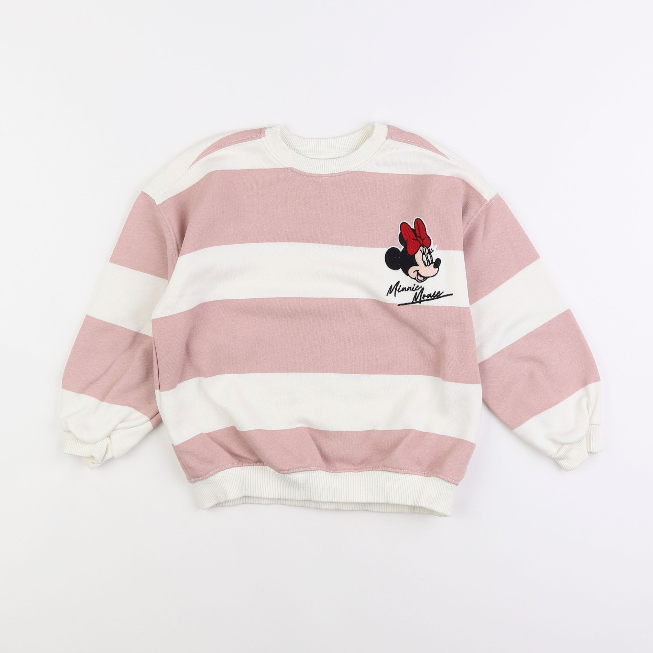 Zara - sweat blanc, rose - 5 ans