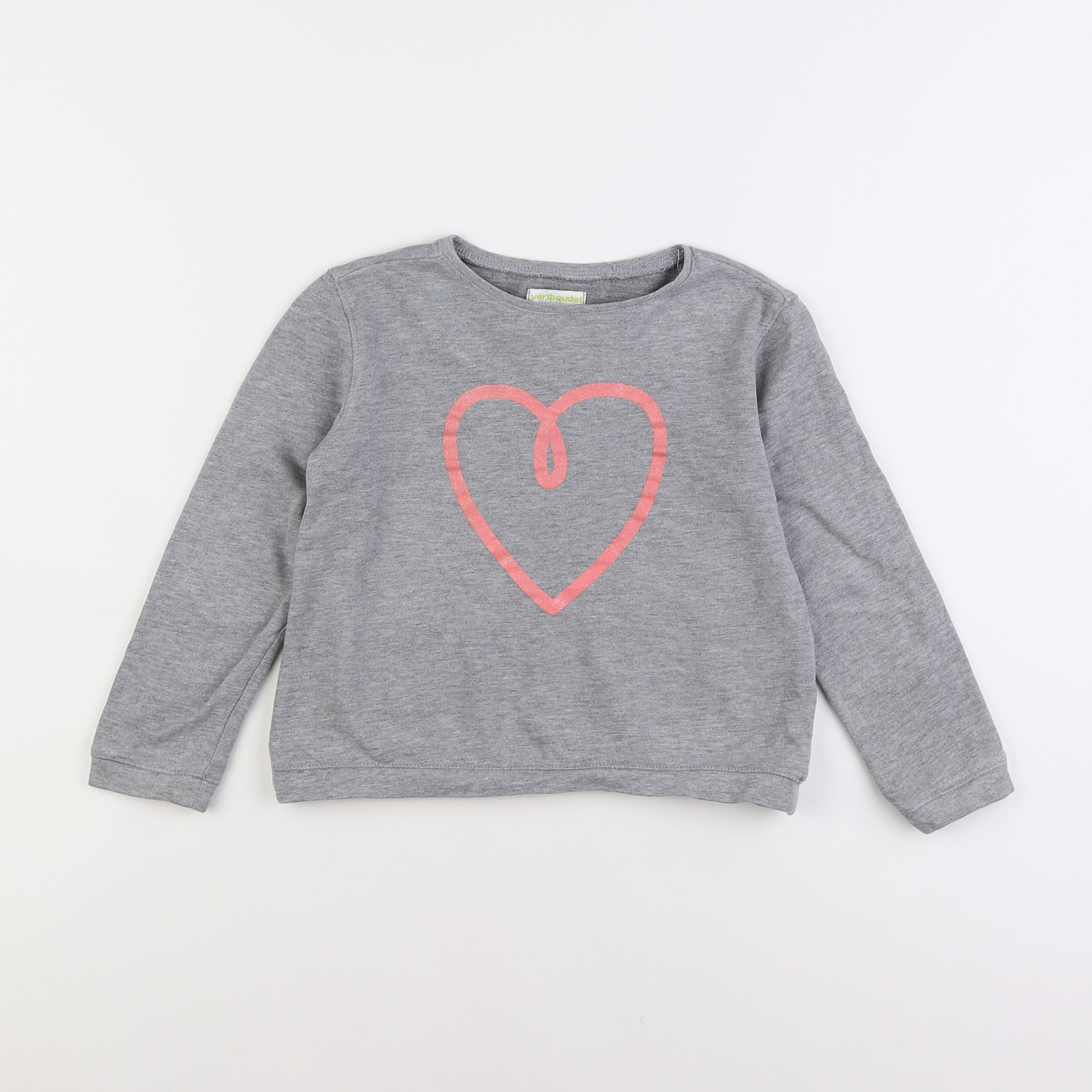 Vertbaudet - sweat gris - 6 ans