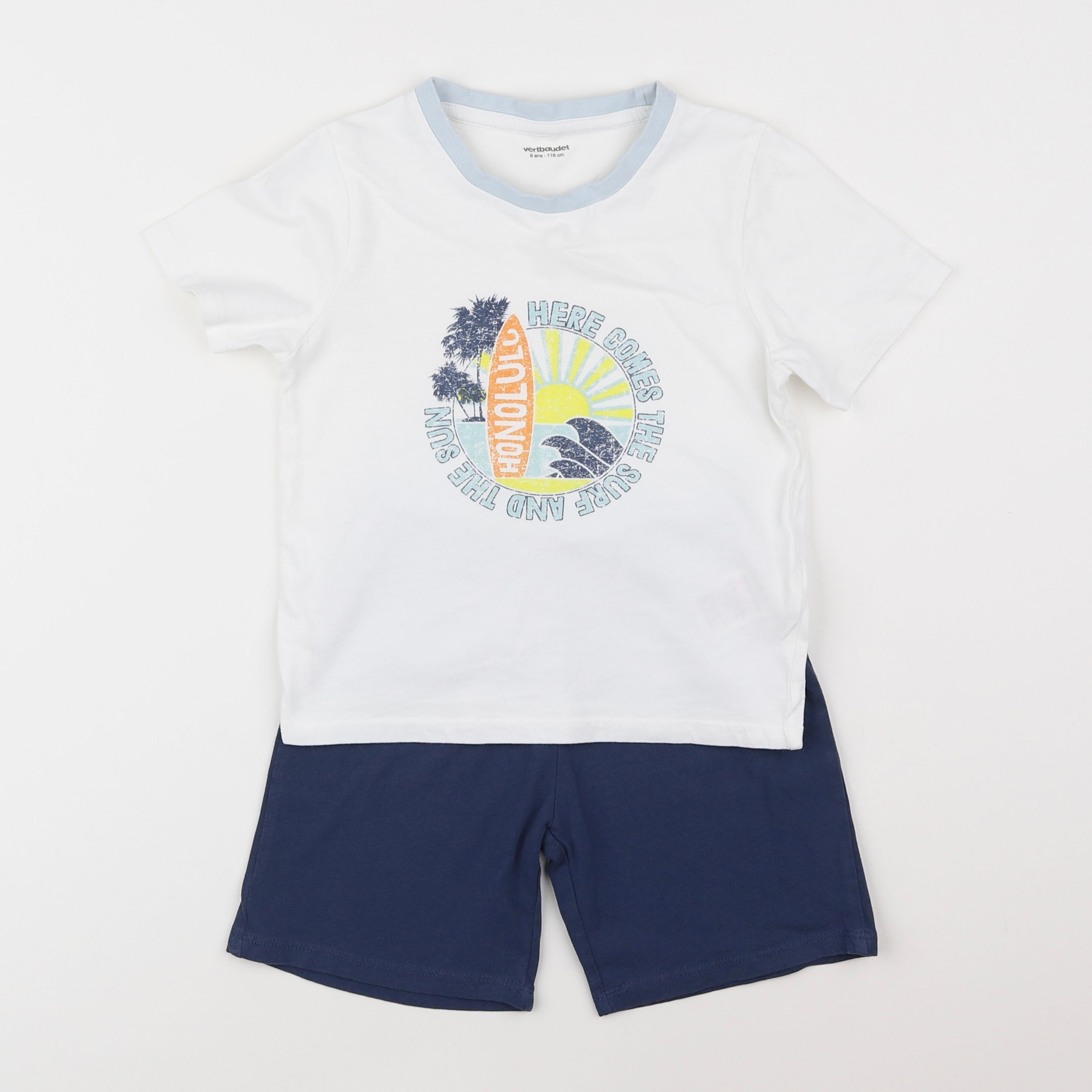 Vertbaudet - pyjama coton blanc - 6 ans