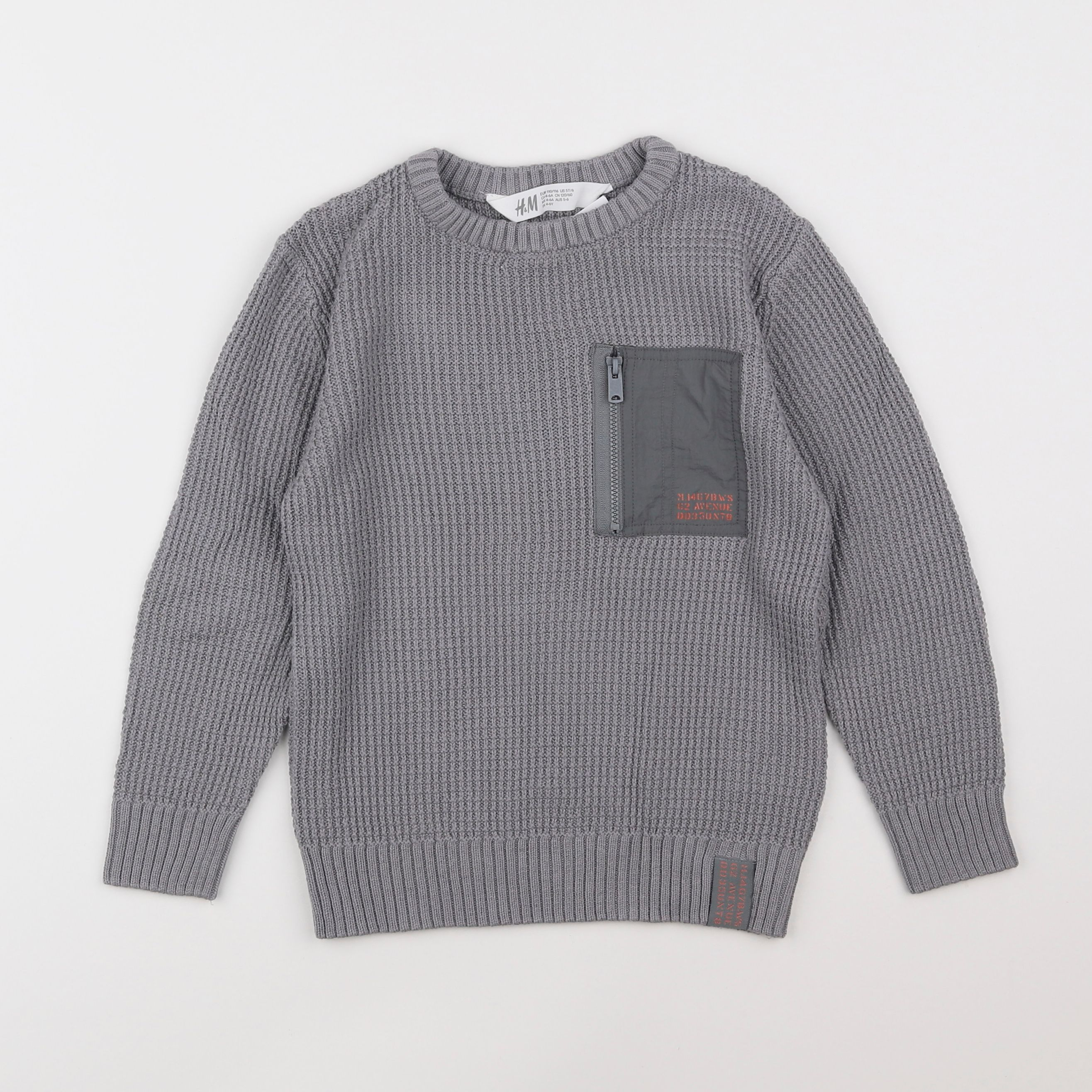 H&M - pull gris - 4/6 ans