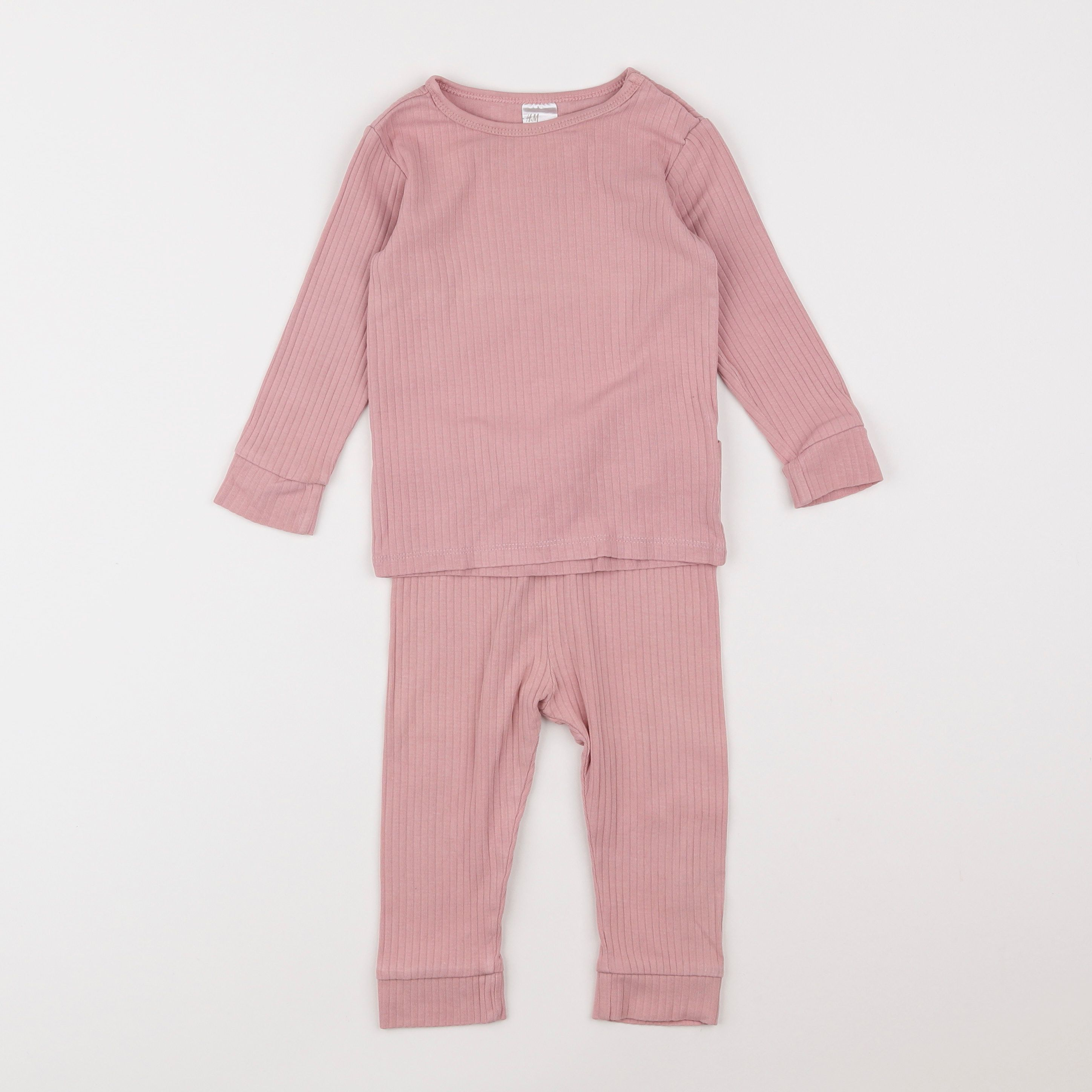 H&M - pyjama coton rose - 9/12 mois