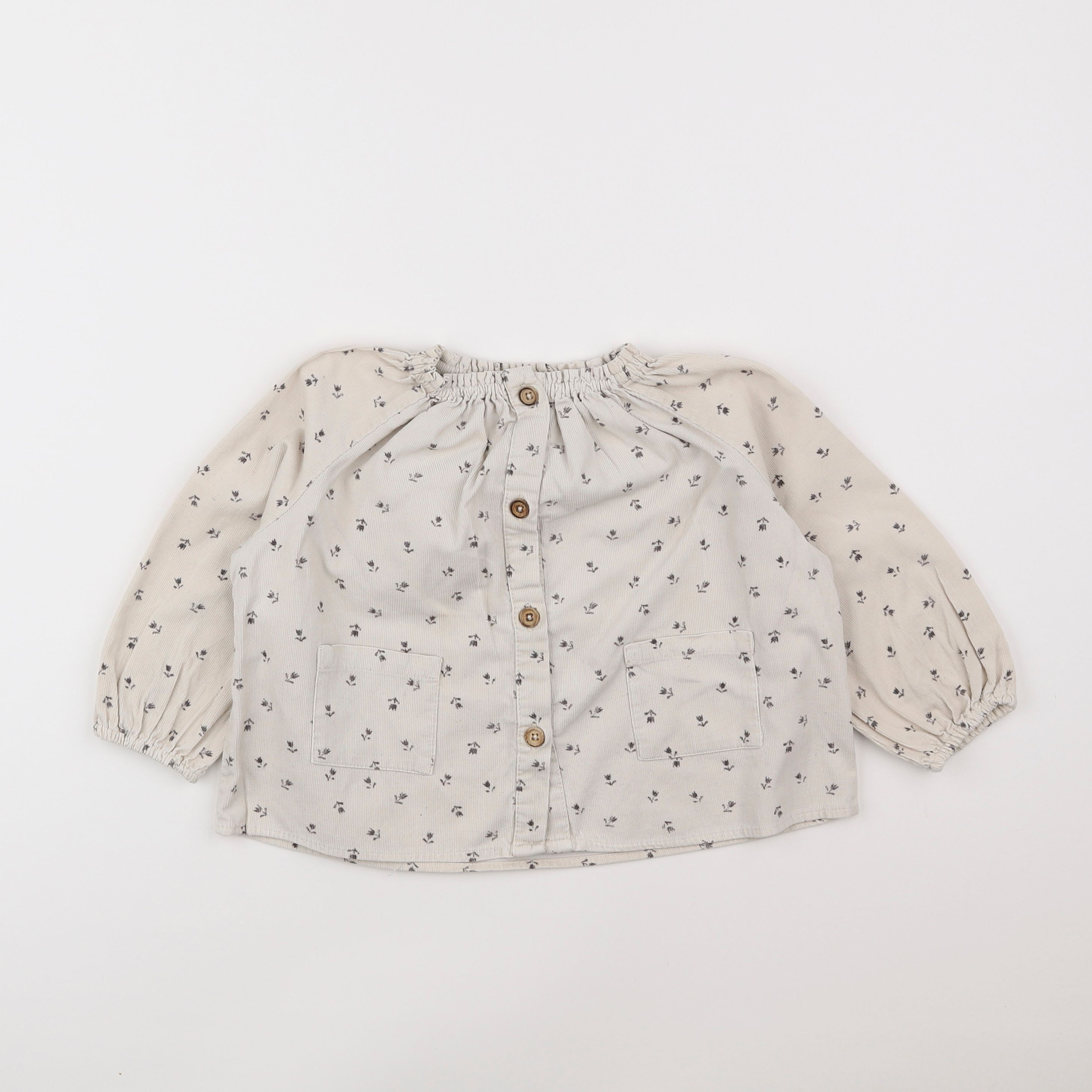 Zara - blouse velours beige - 3/4 ans