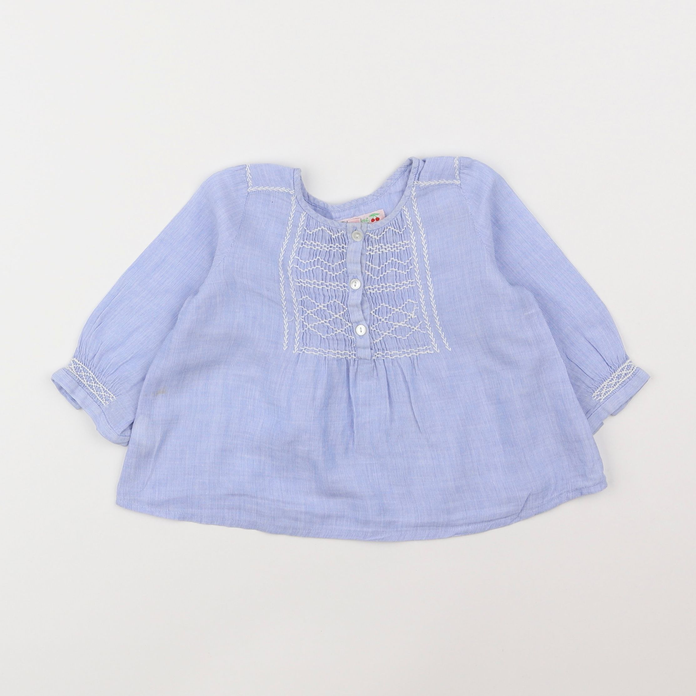 Bonpoint - blouse bleu - 12 mois