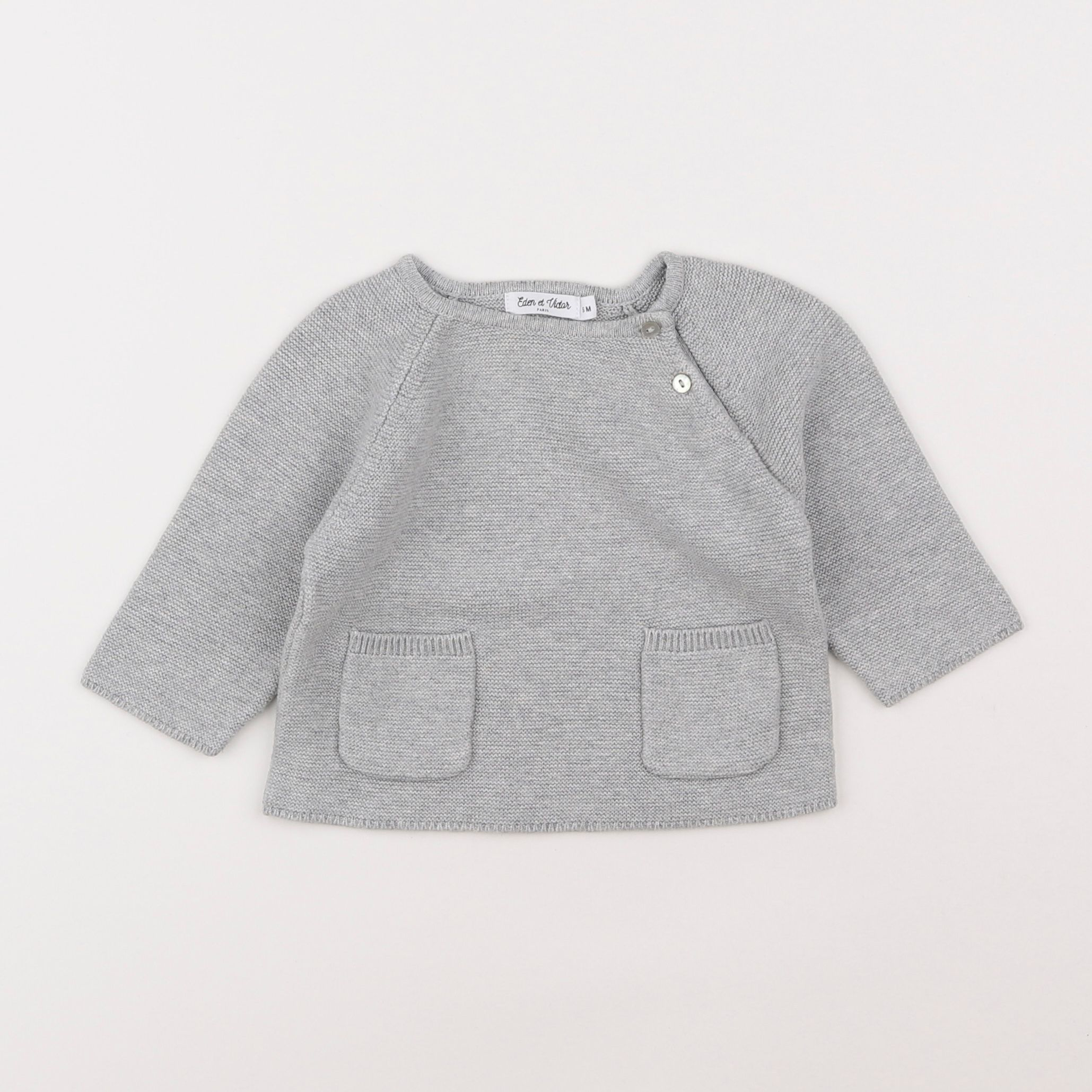 Eden & Victor - pull gris - 6 mois