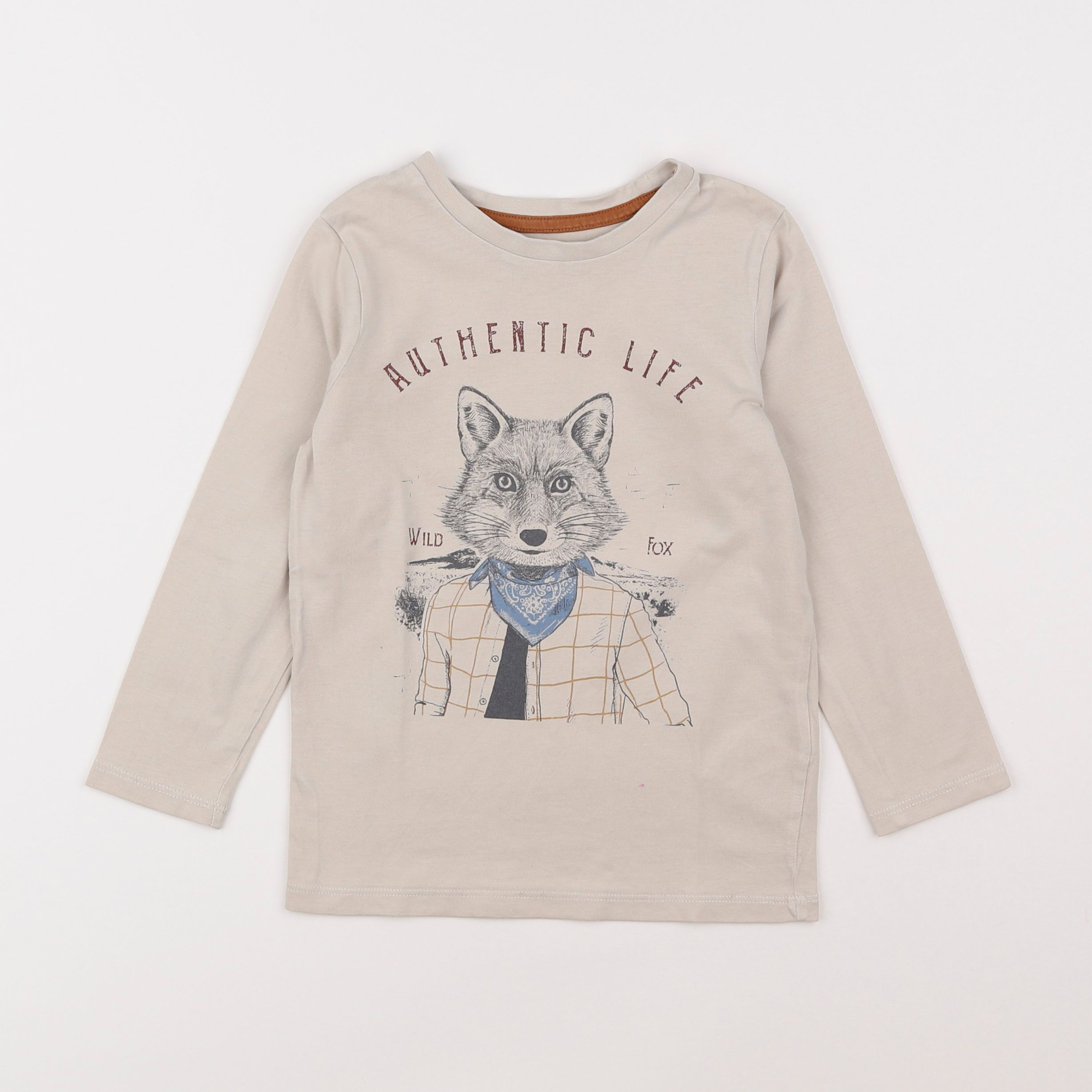 Vertbaudet - tee-shirt beige - 5 ans