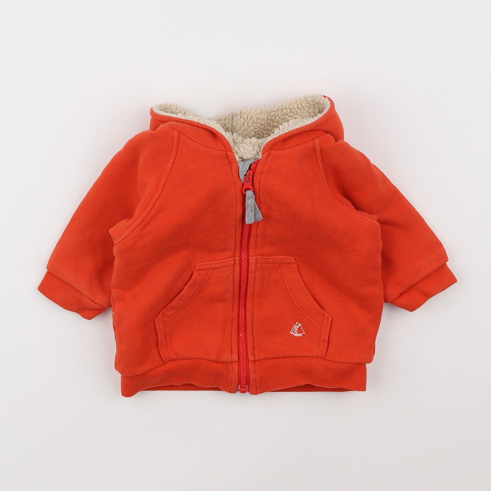 Petit Bateau - sweat rouge - 6 mois