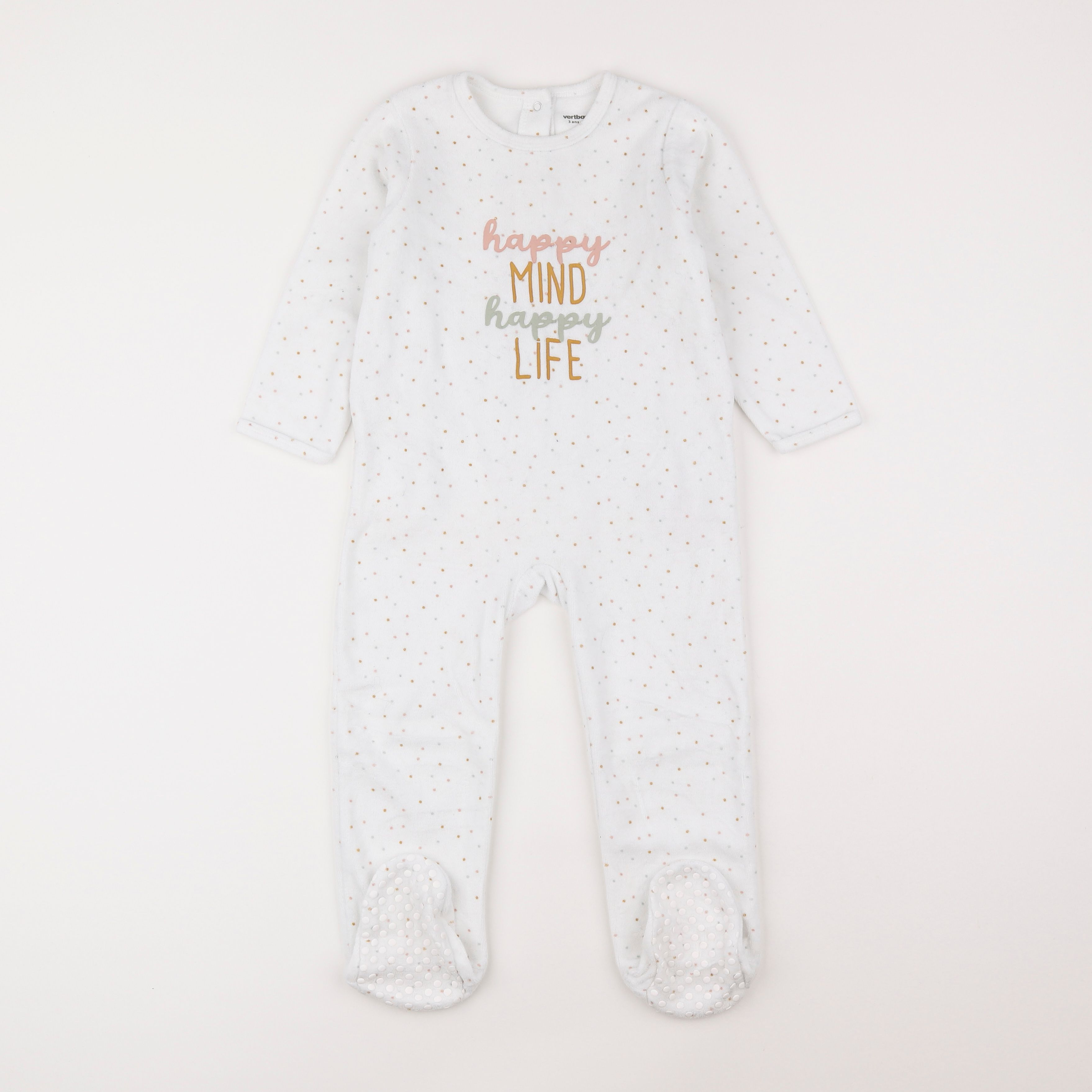 Vertbaudet - pyjama velours blanc - 3 ans