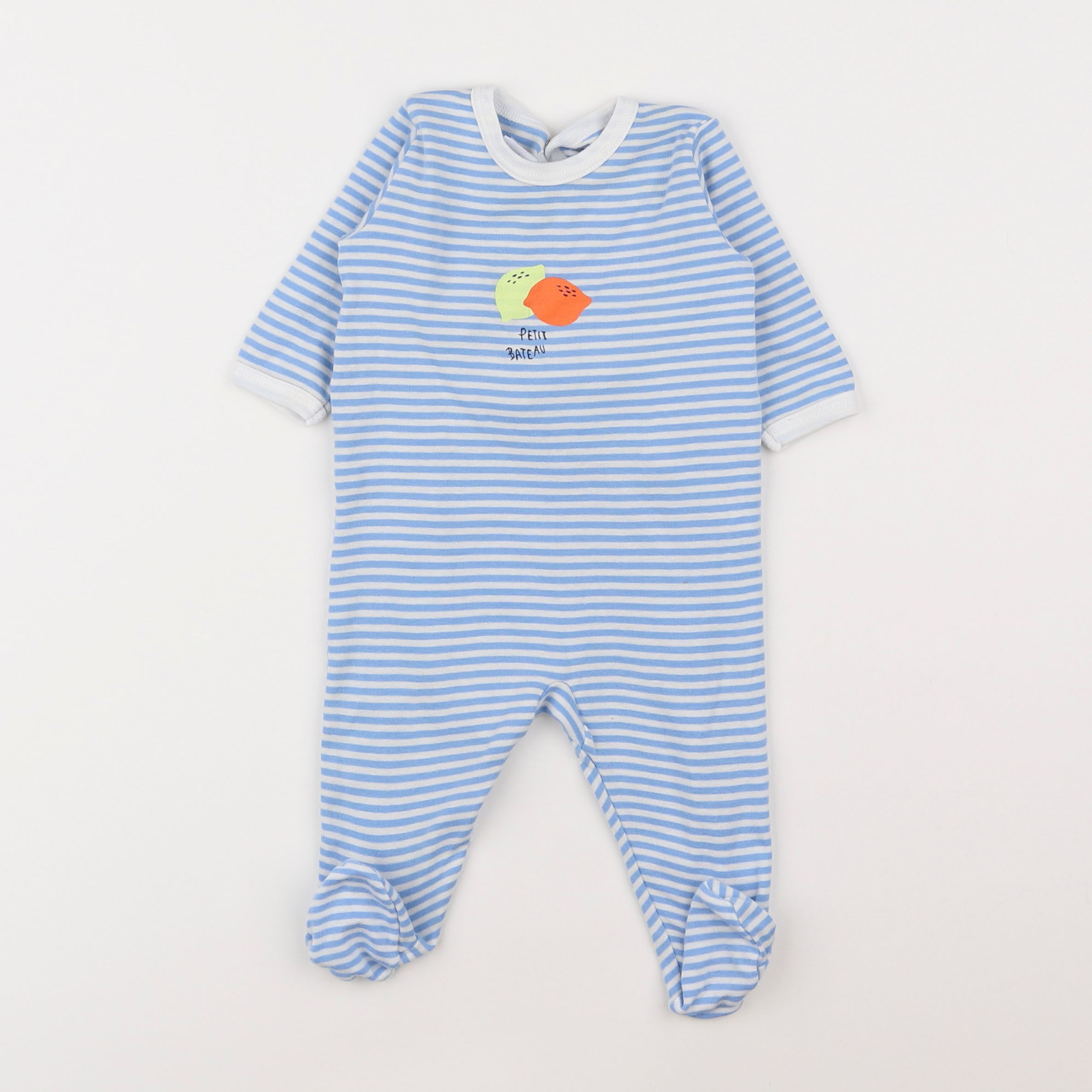 Petit Bateau - pyjama coton bleu - 1 mois