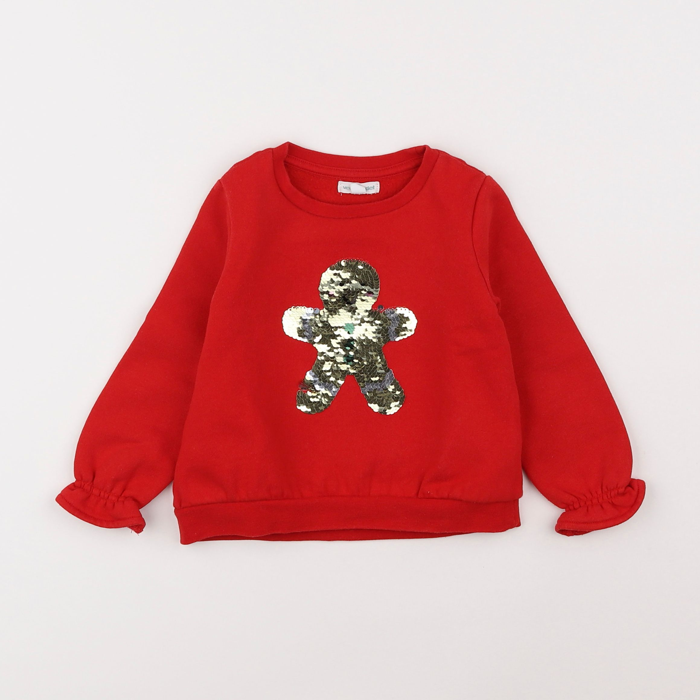 Vertbaudet - sweat rouge - 3 ans