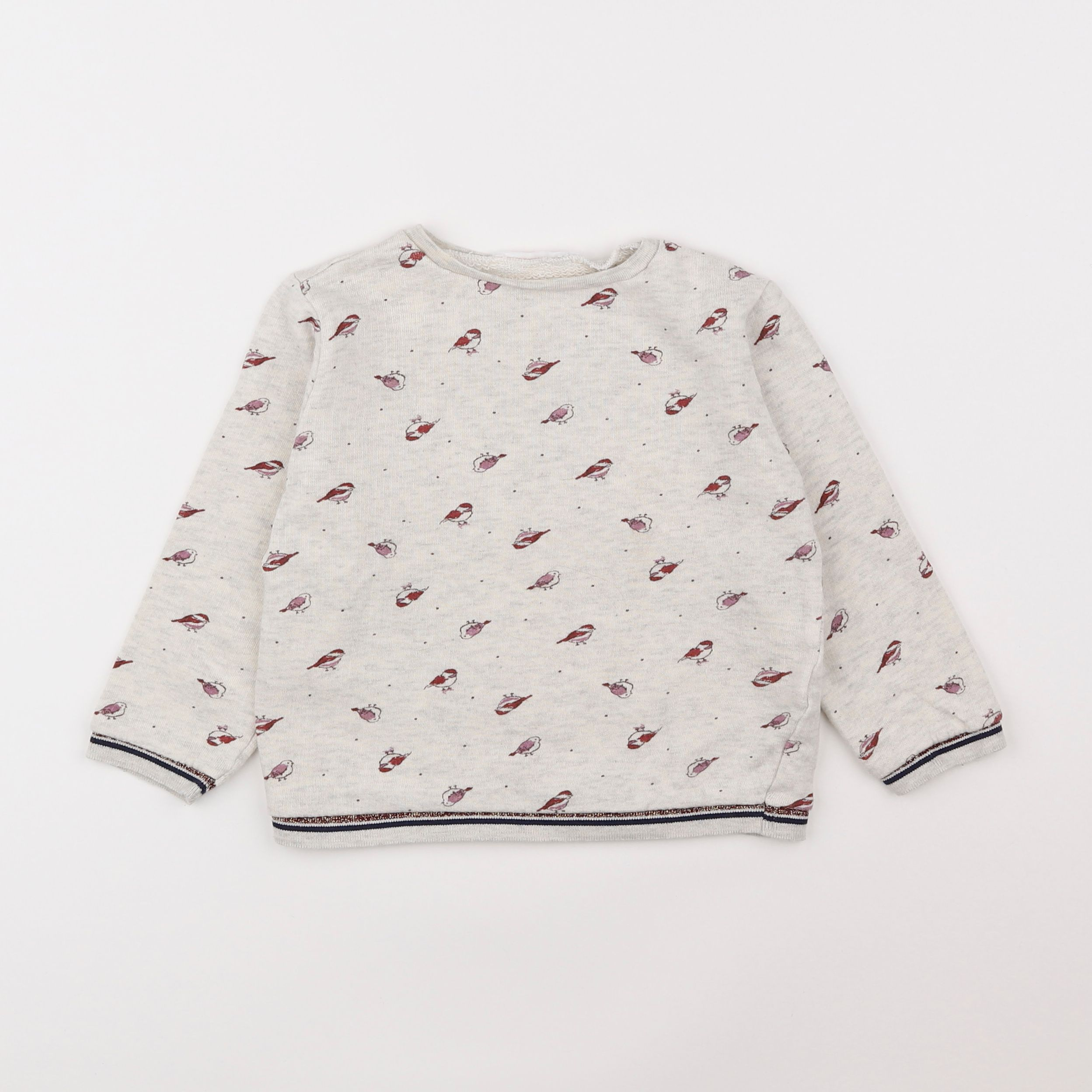 Monoprix - sweat beige - 3/4 ans