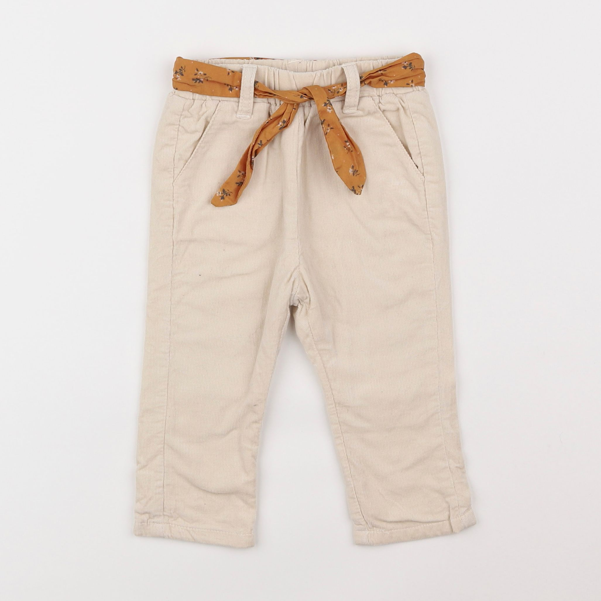 Vertbaudet - pantalon beige - 9 mois