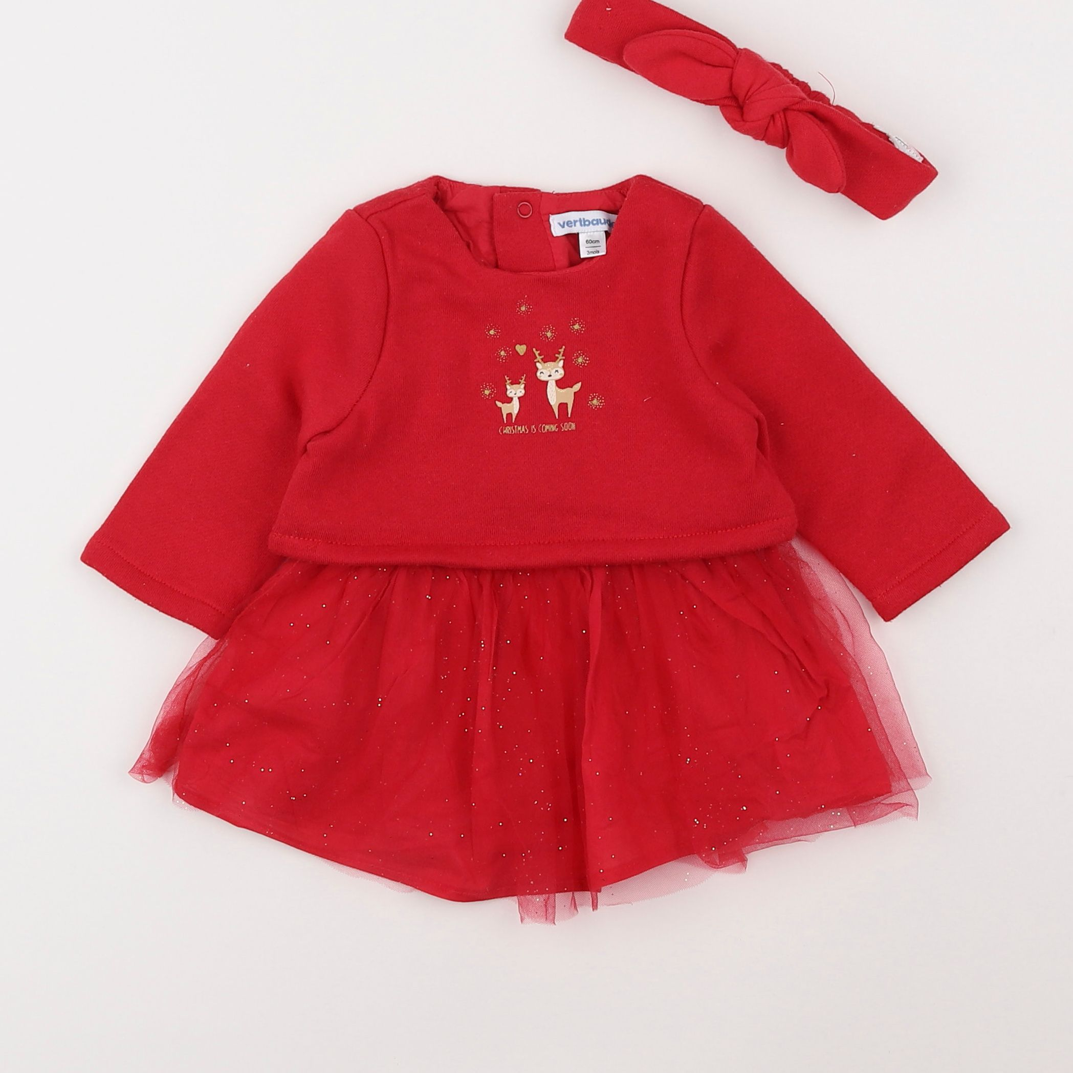 Vertbaudet - robe rouge - 3 mois