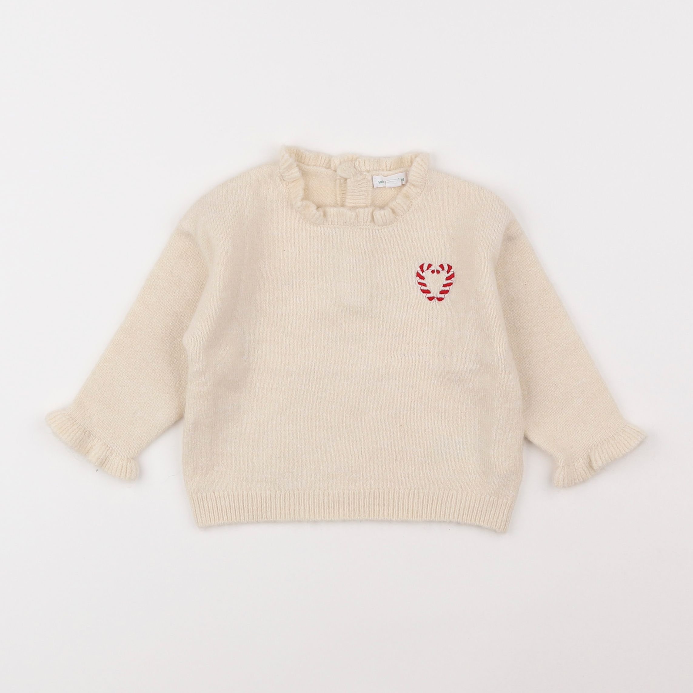 Vertbaudet - pull beige - 9 mois