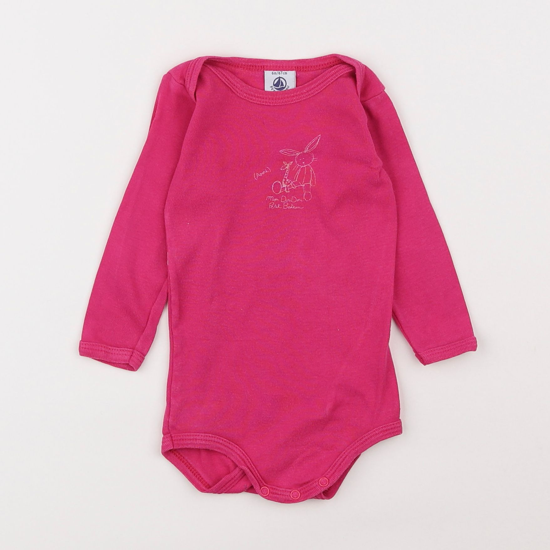 Petit Bateau - body rose - 6 mois