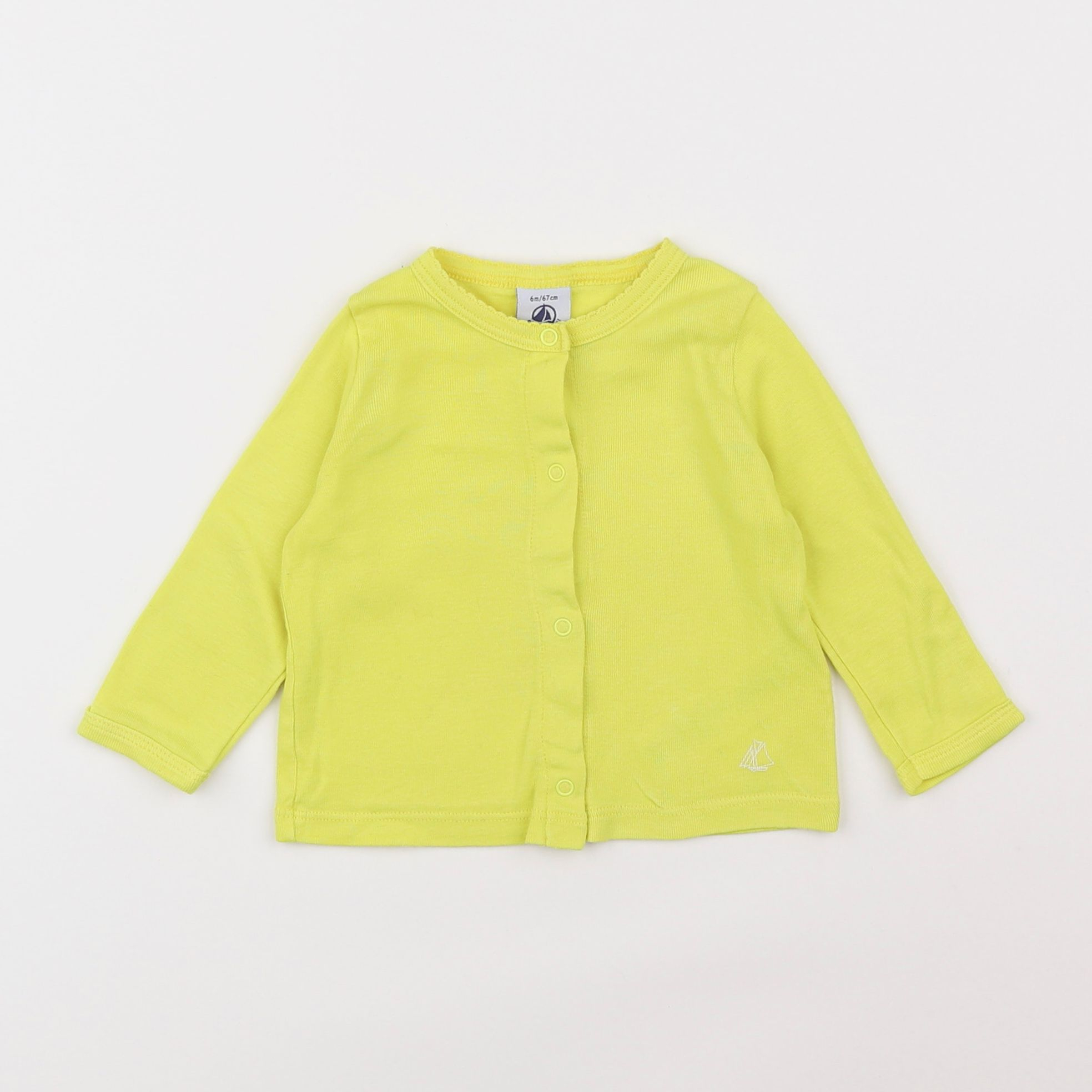 Petit Bateau - tee-shirt jaune fluo - 6 mois