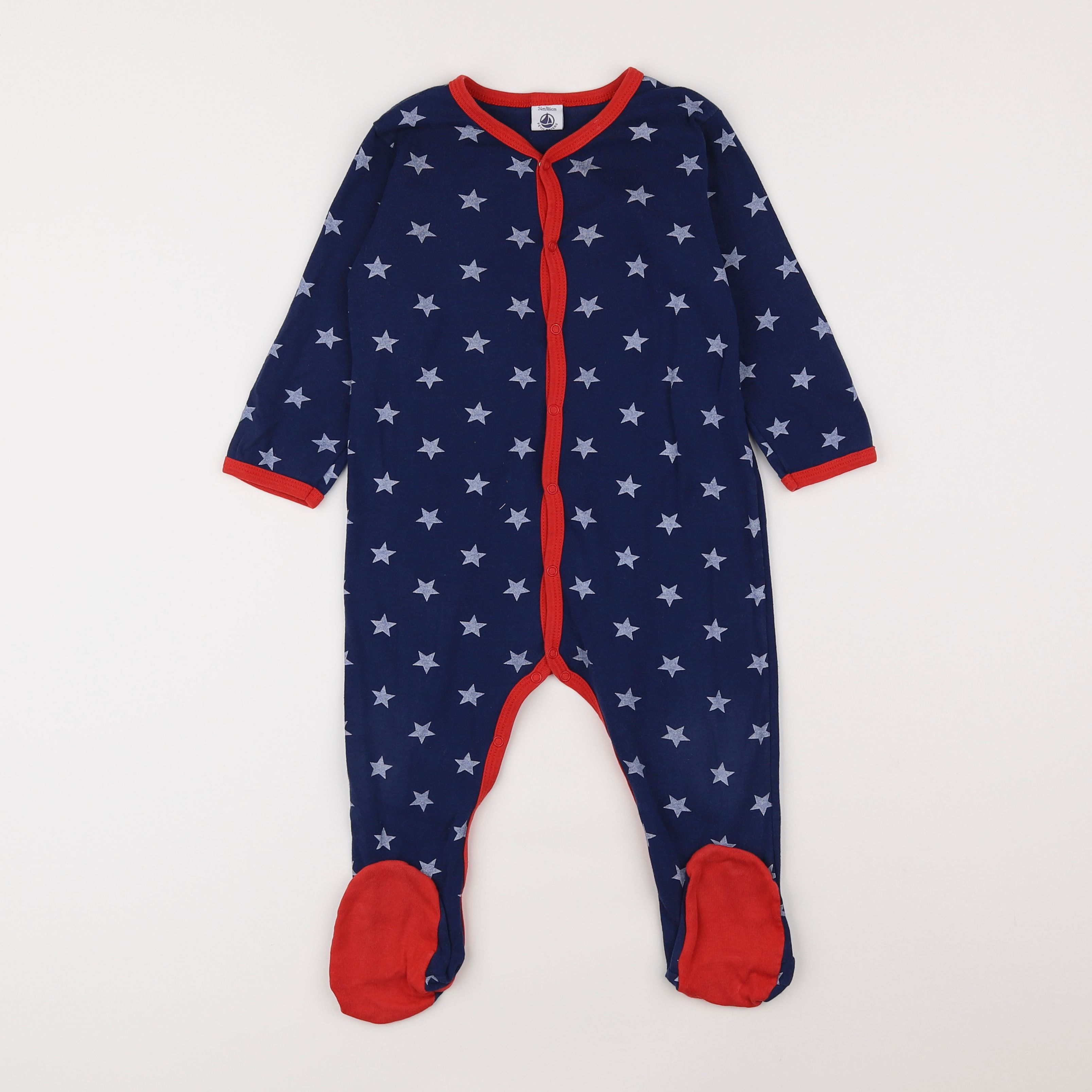 Petit Bateau - pyjama coton bleu - 2 ans