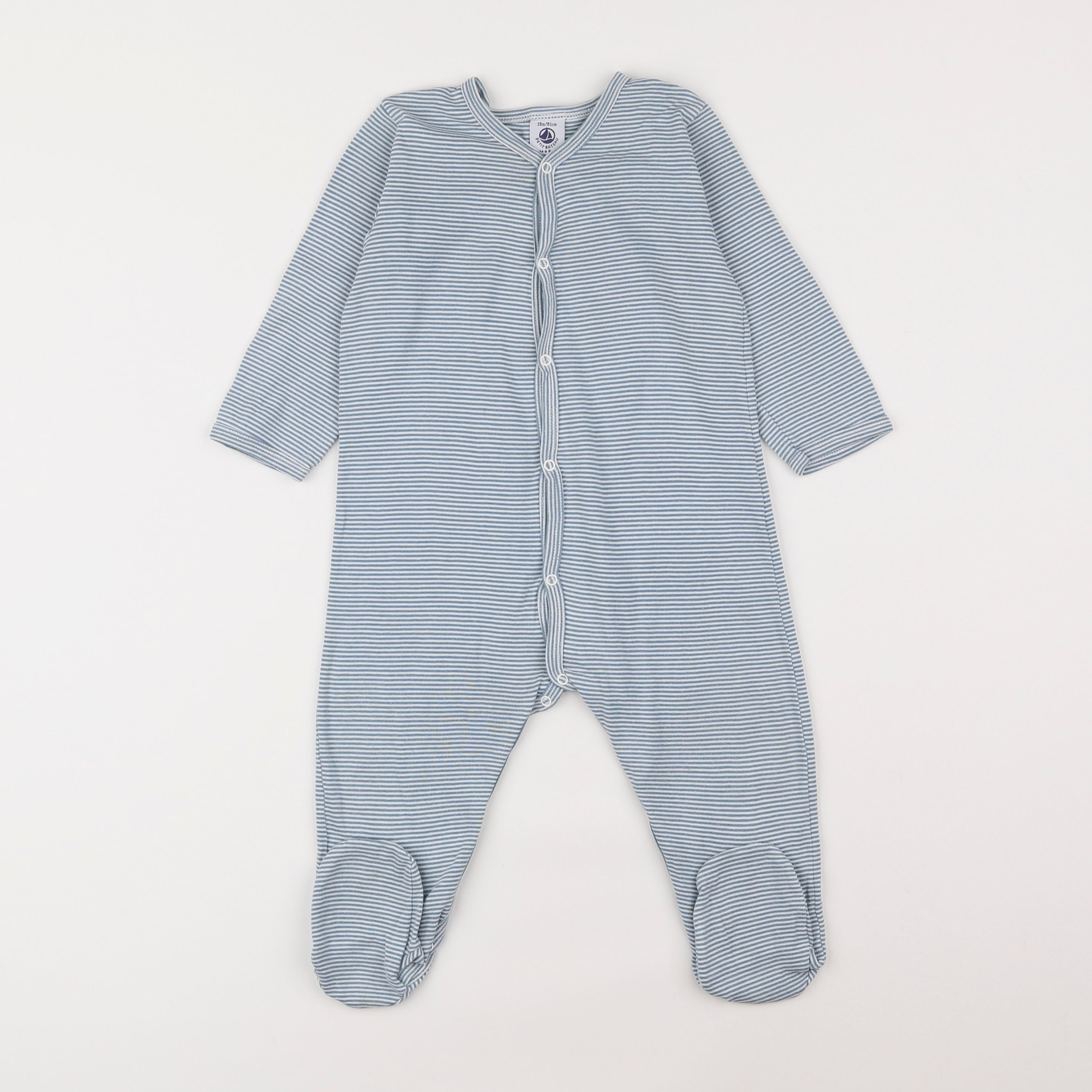 Petit Bateau - pyjama coton bleu - 18 mois