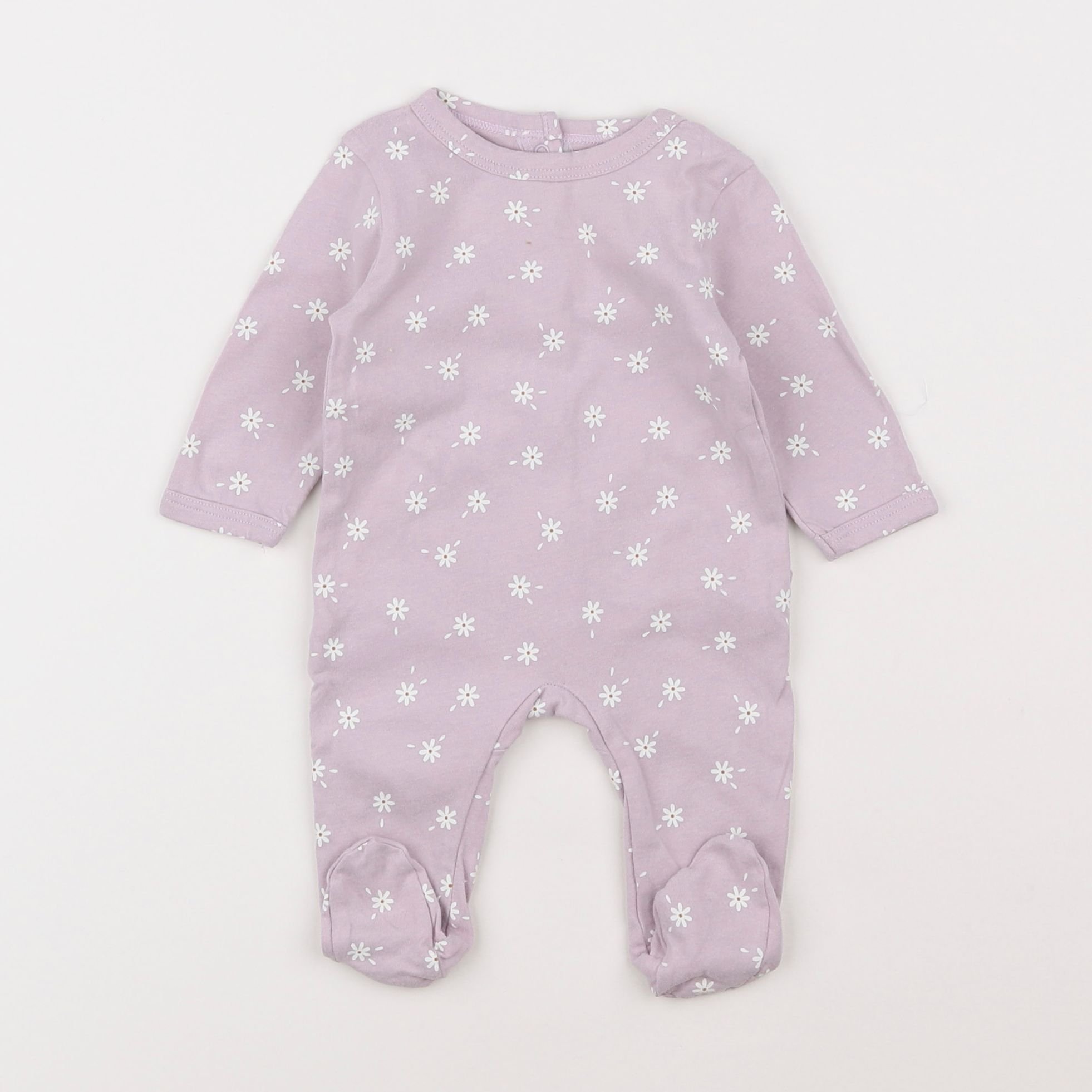 Vertbaudet - pyjama coton violet - 1 mois