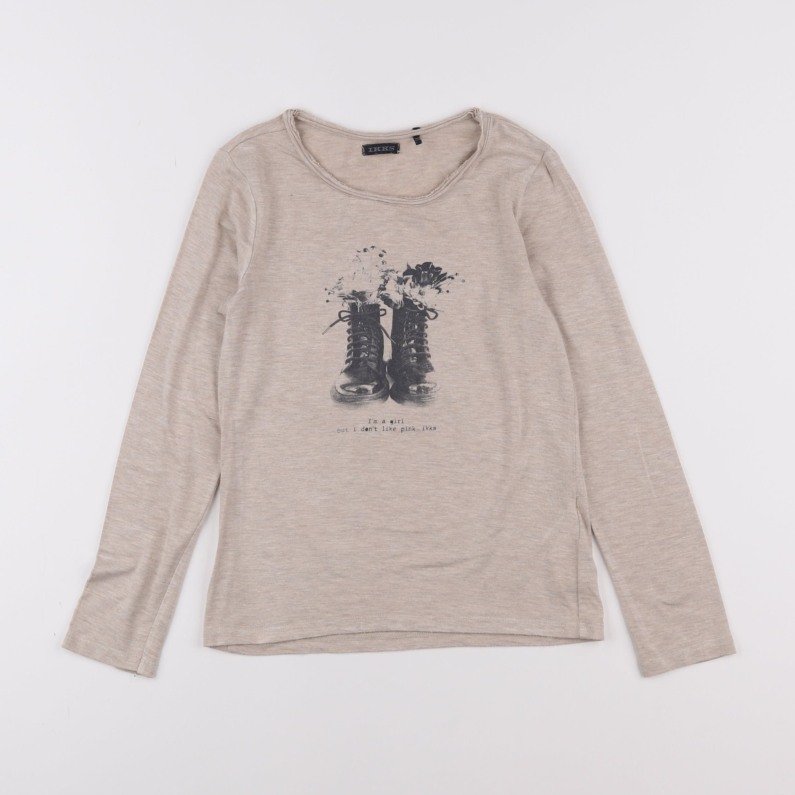 IKKS - tee-shirt beige - 8 ans