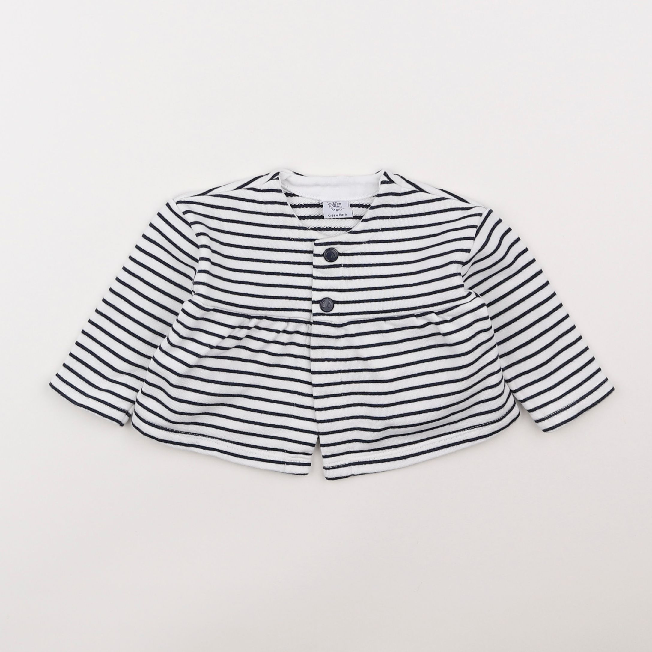 Petit Bateau - sweat bleu - 6 mois