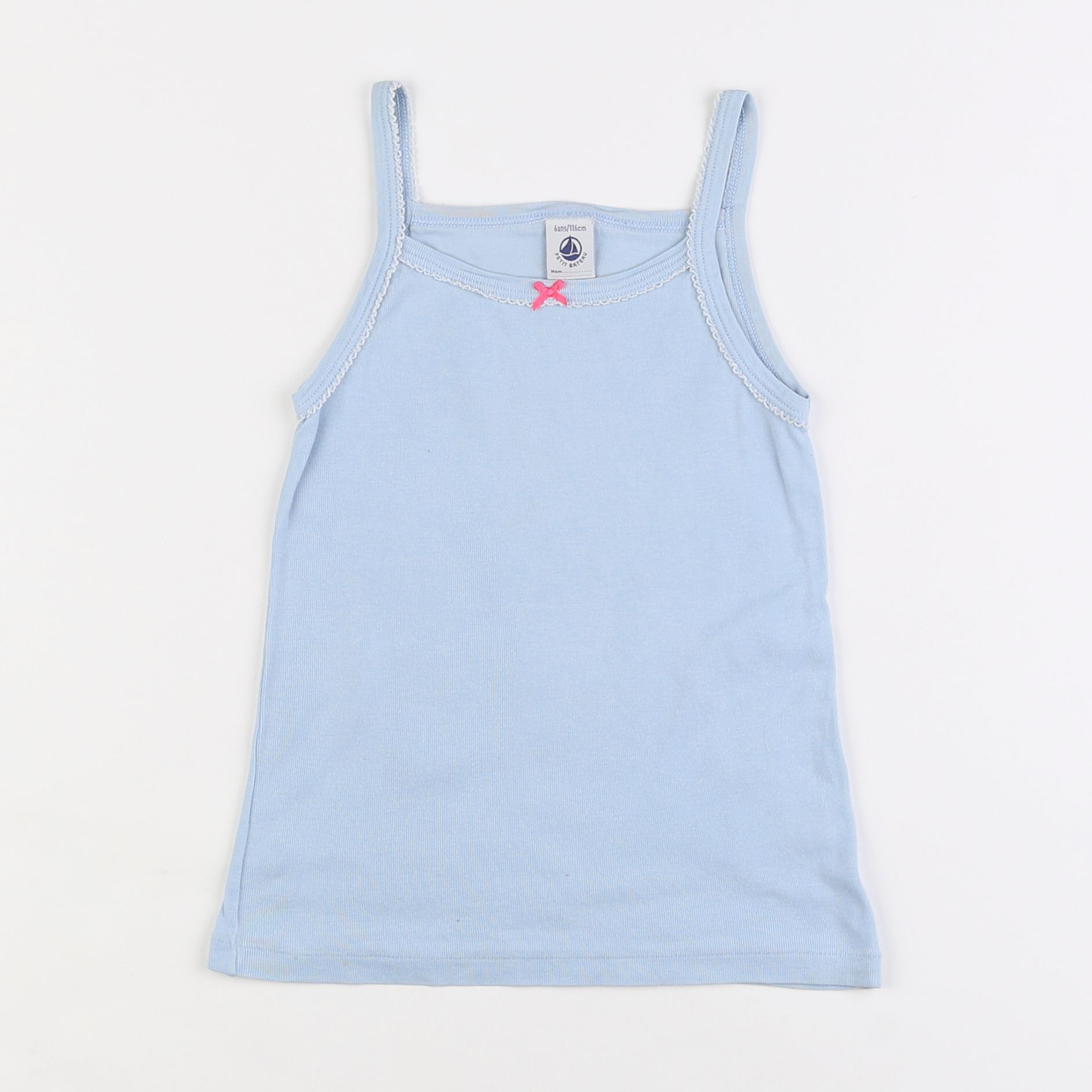 Petit Bateau - maillot de corps bleu - 6 ans