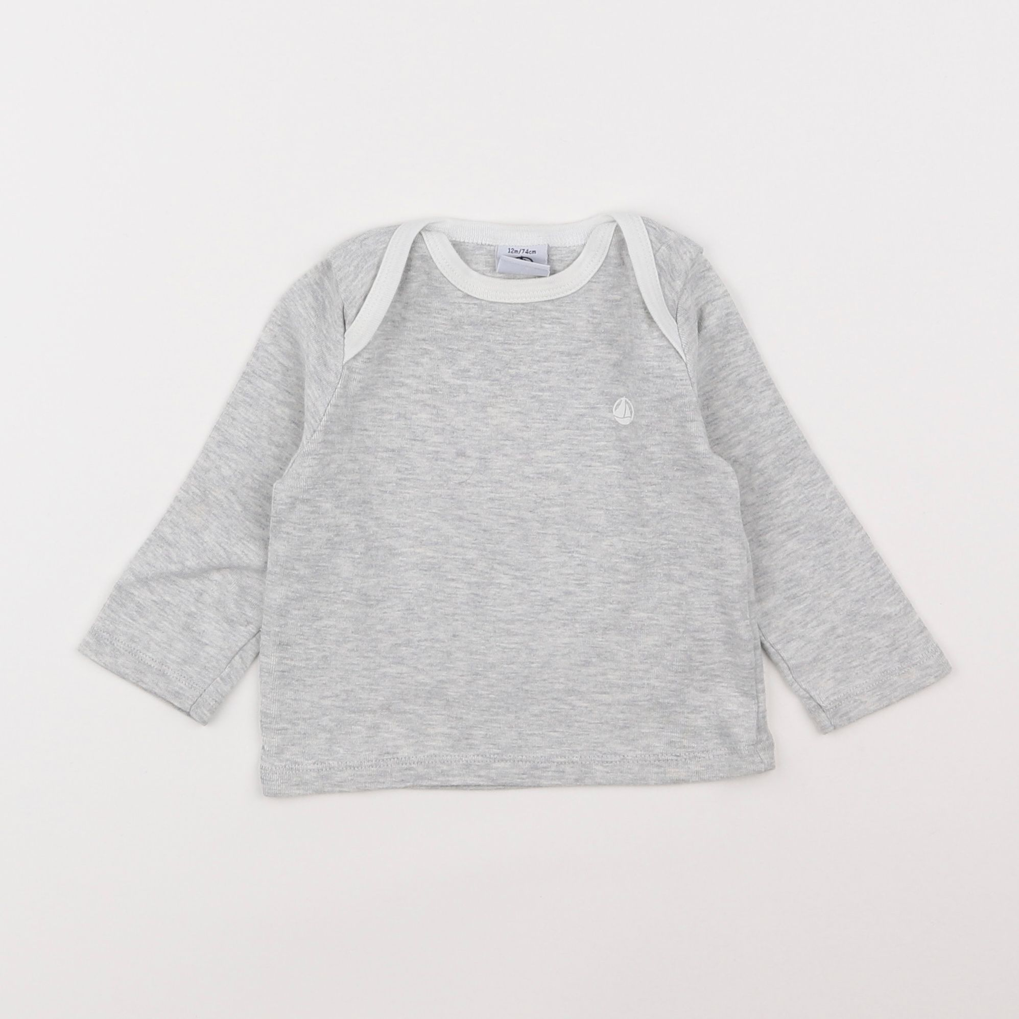 Petit Bateau - maillot de corps gris - 12 mois