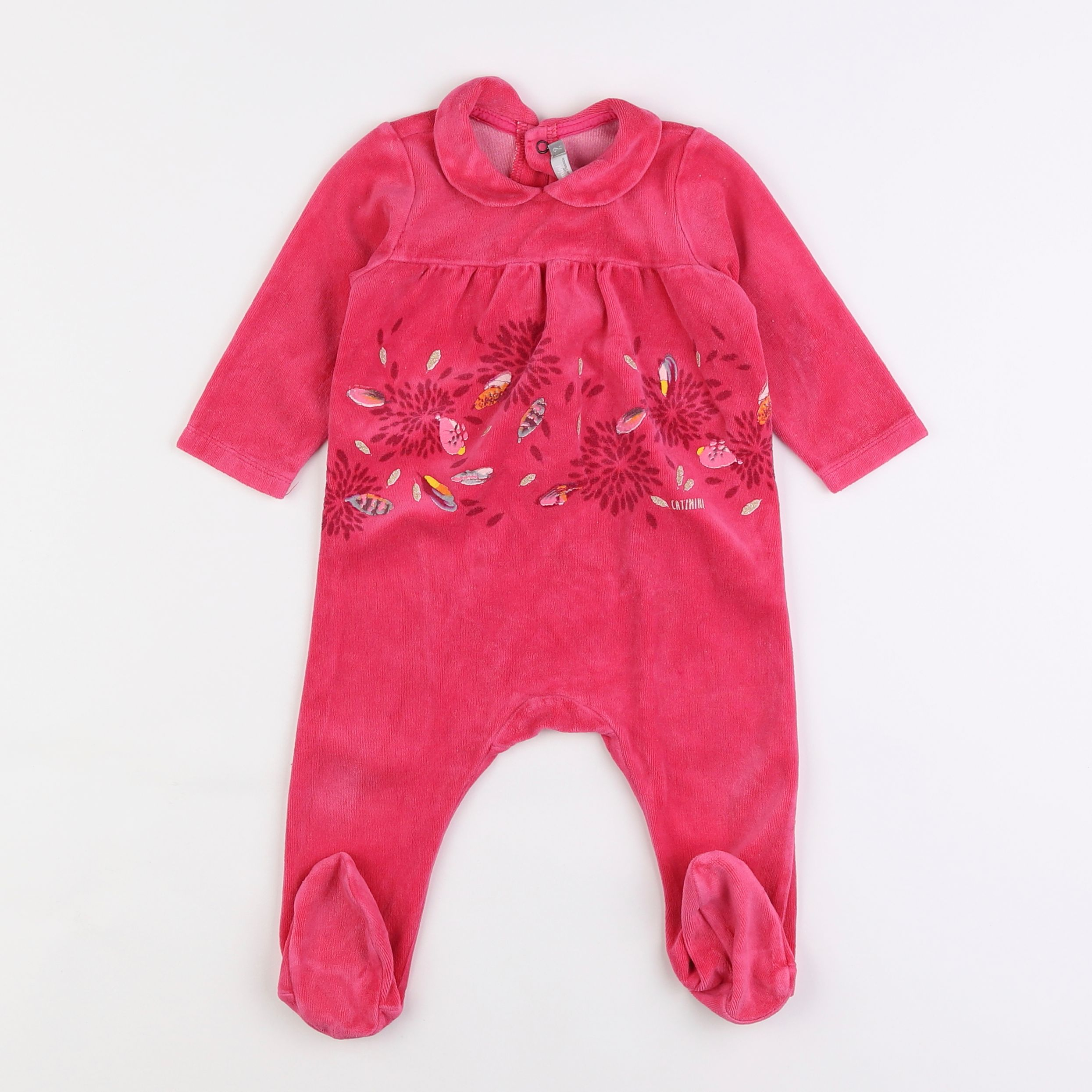 Catimini - pyjama velours rose - 9 mois