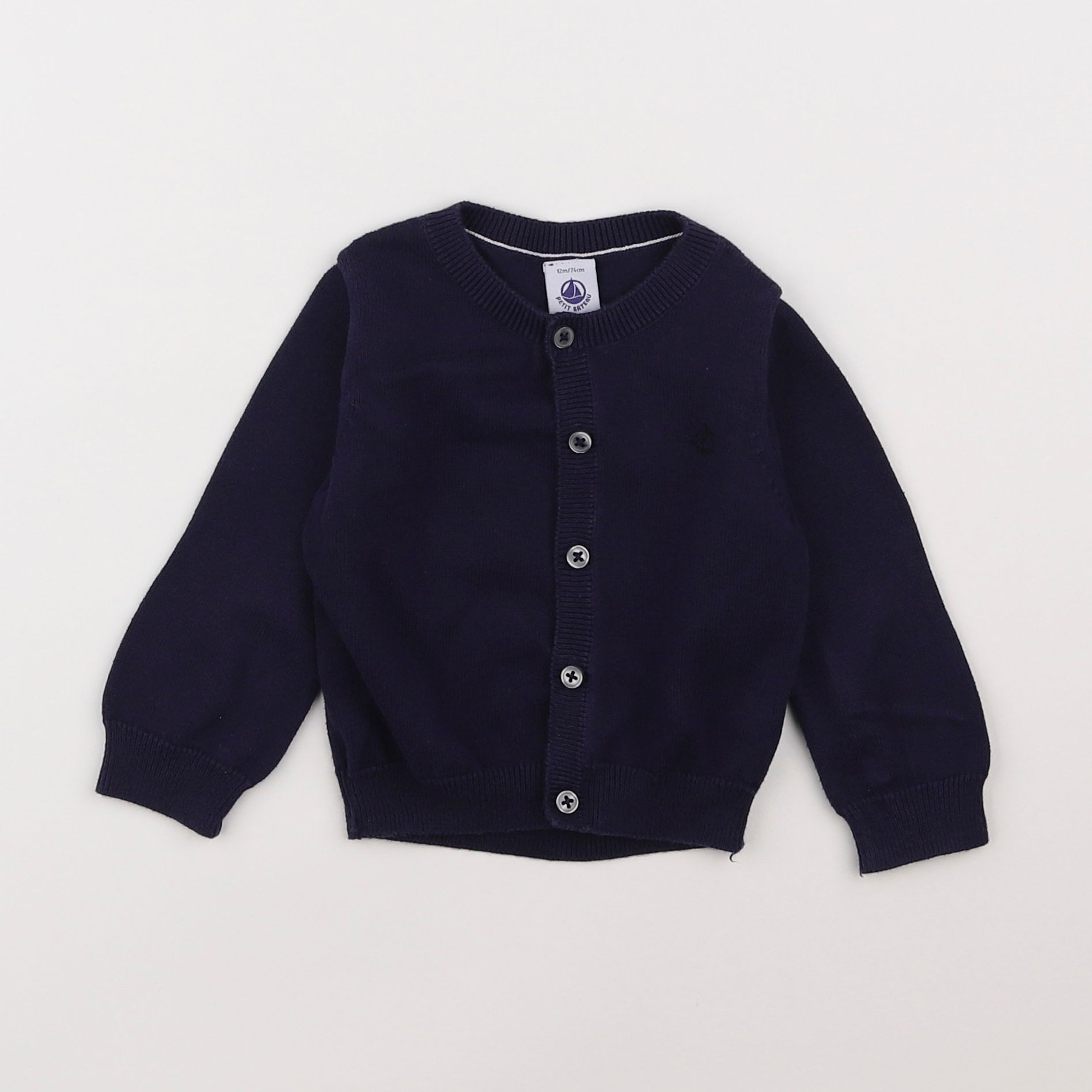 Petit Bateau - gilet bleu - 12 mois