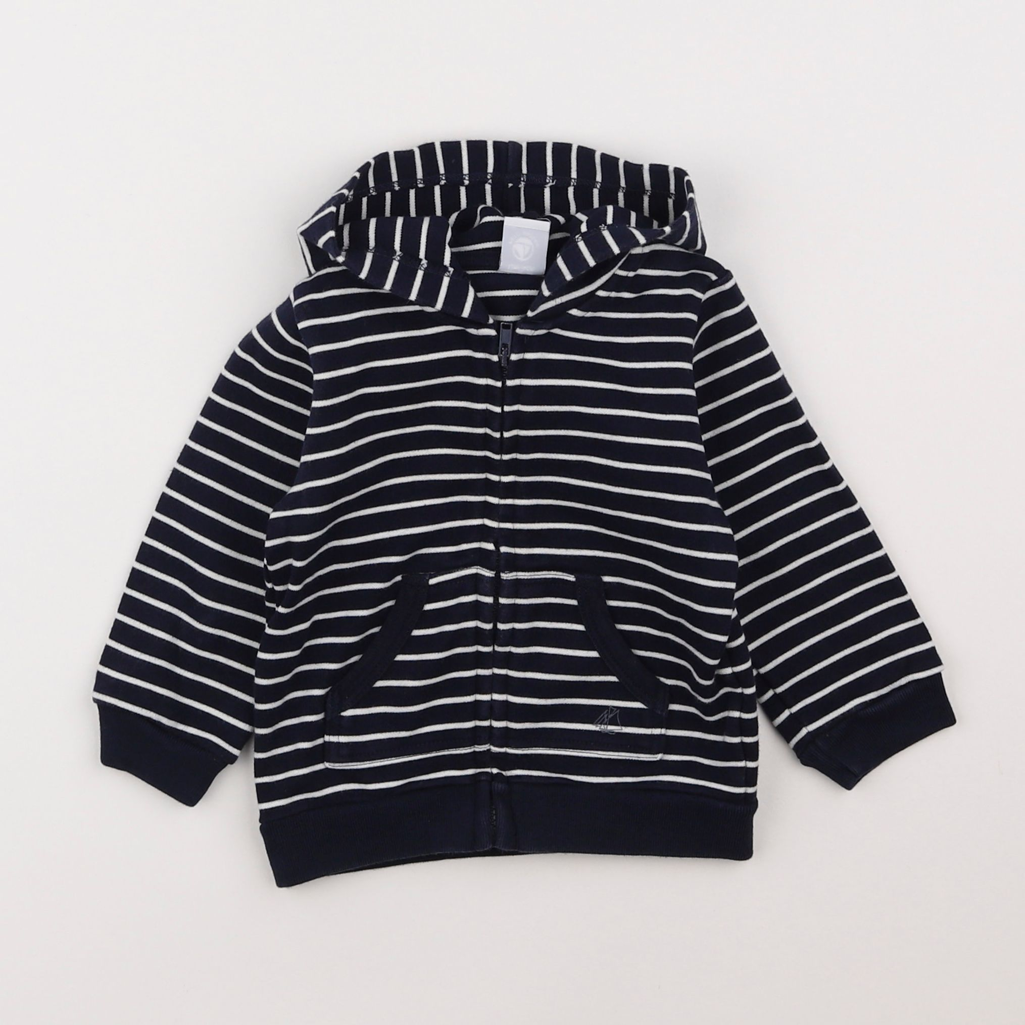 Petit Bateau - sweat bleu - 12 mois