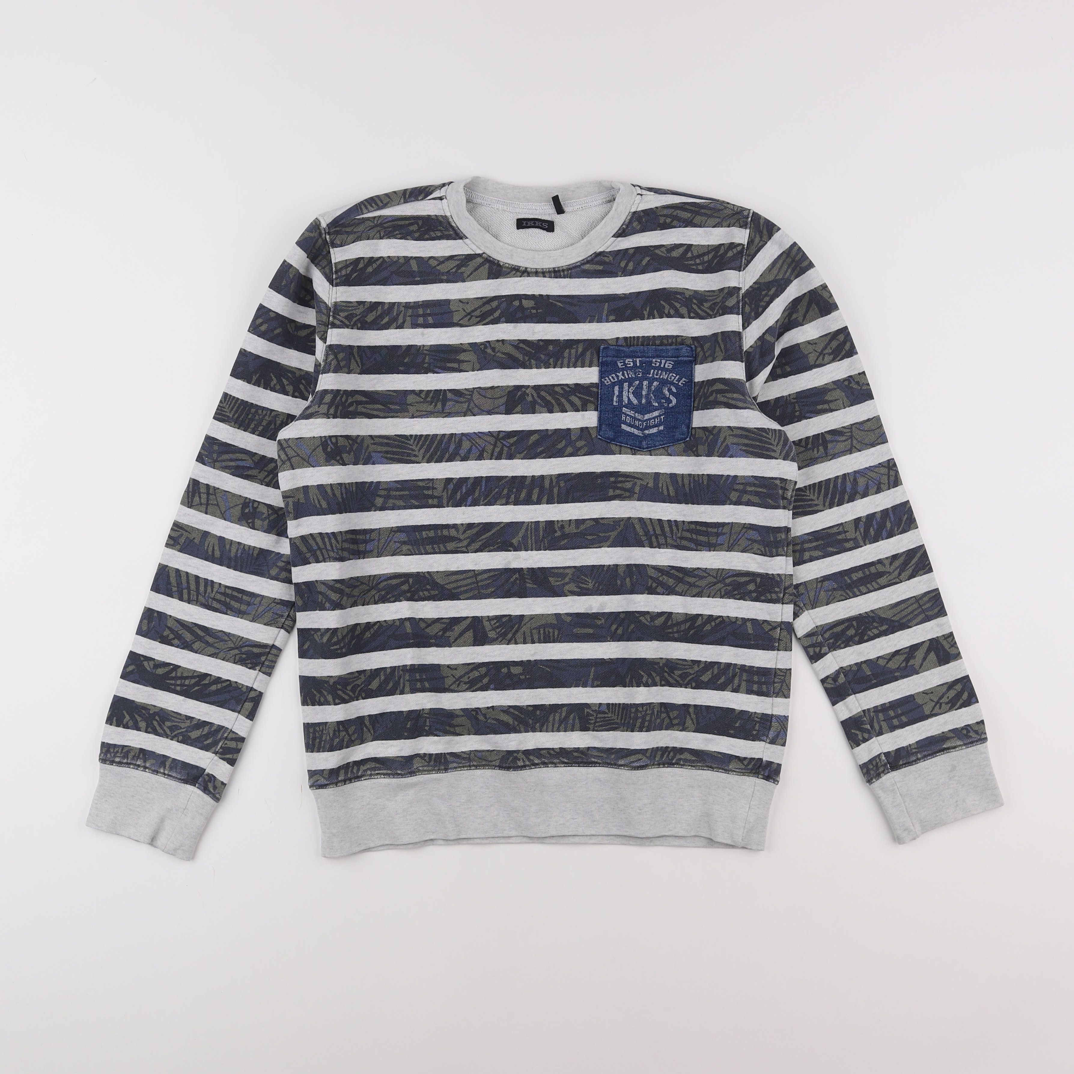 IKKS - sweat bleu, gris - 12 ans