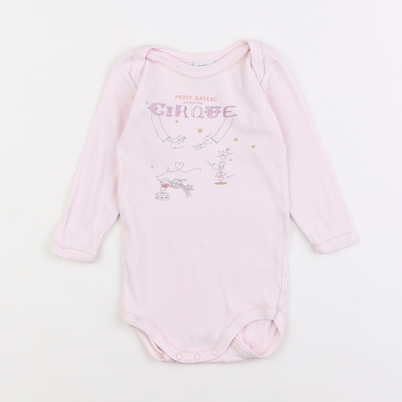 Petit Bateau - body rose - 6 mois