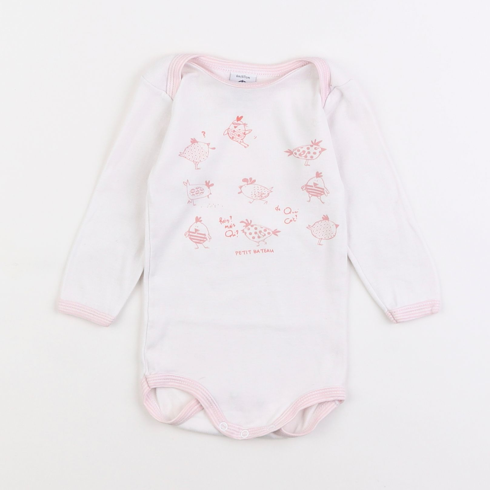 Petit Bateau - body rose - 6 mois