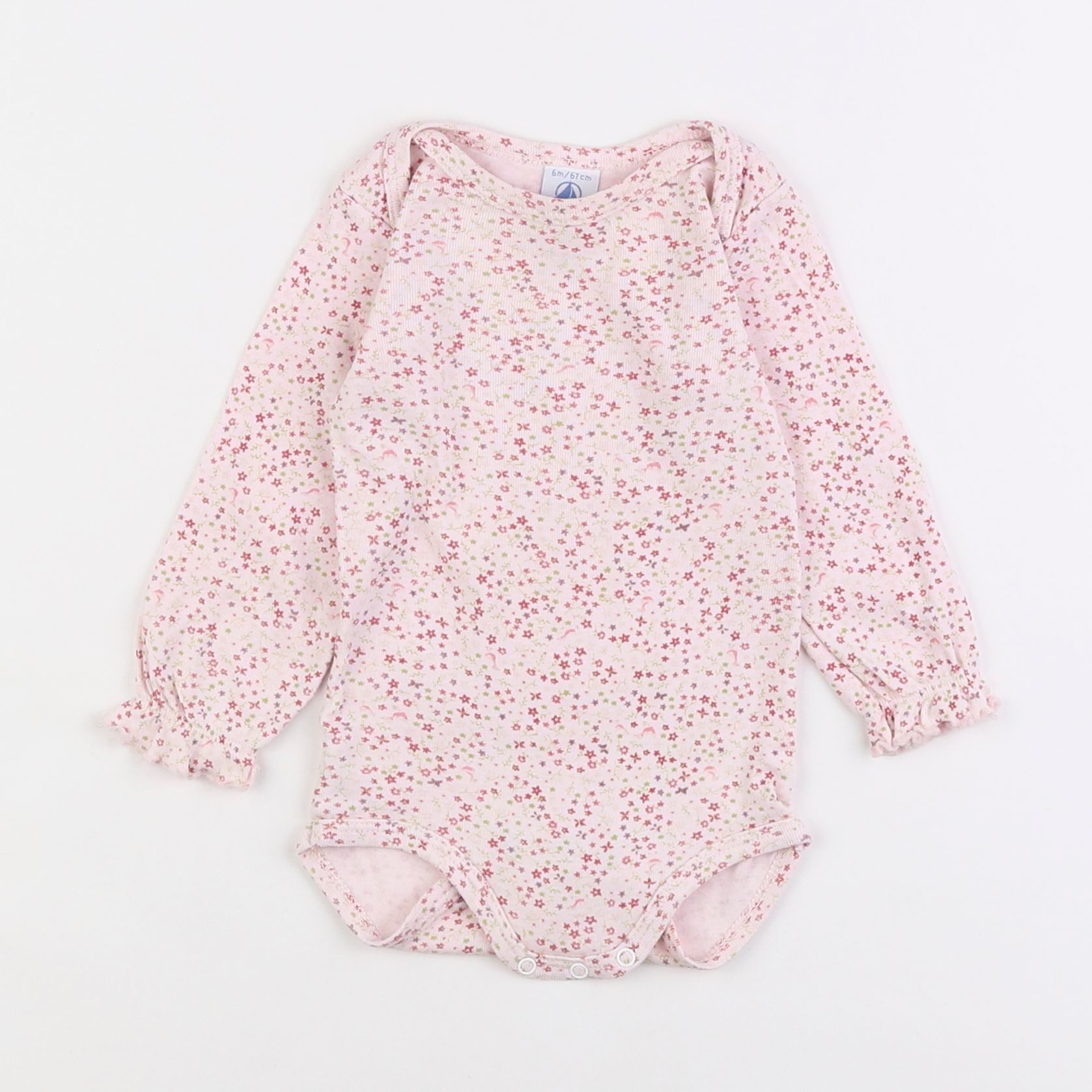 Petit Bateau - body rose - 6 mois