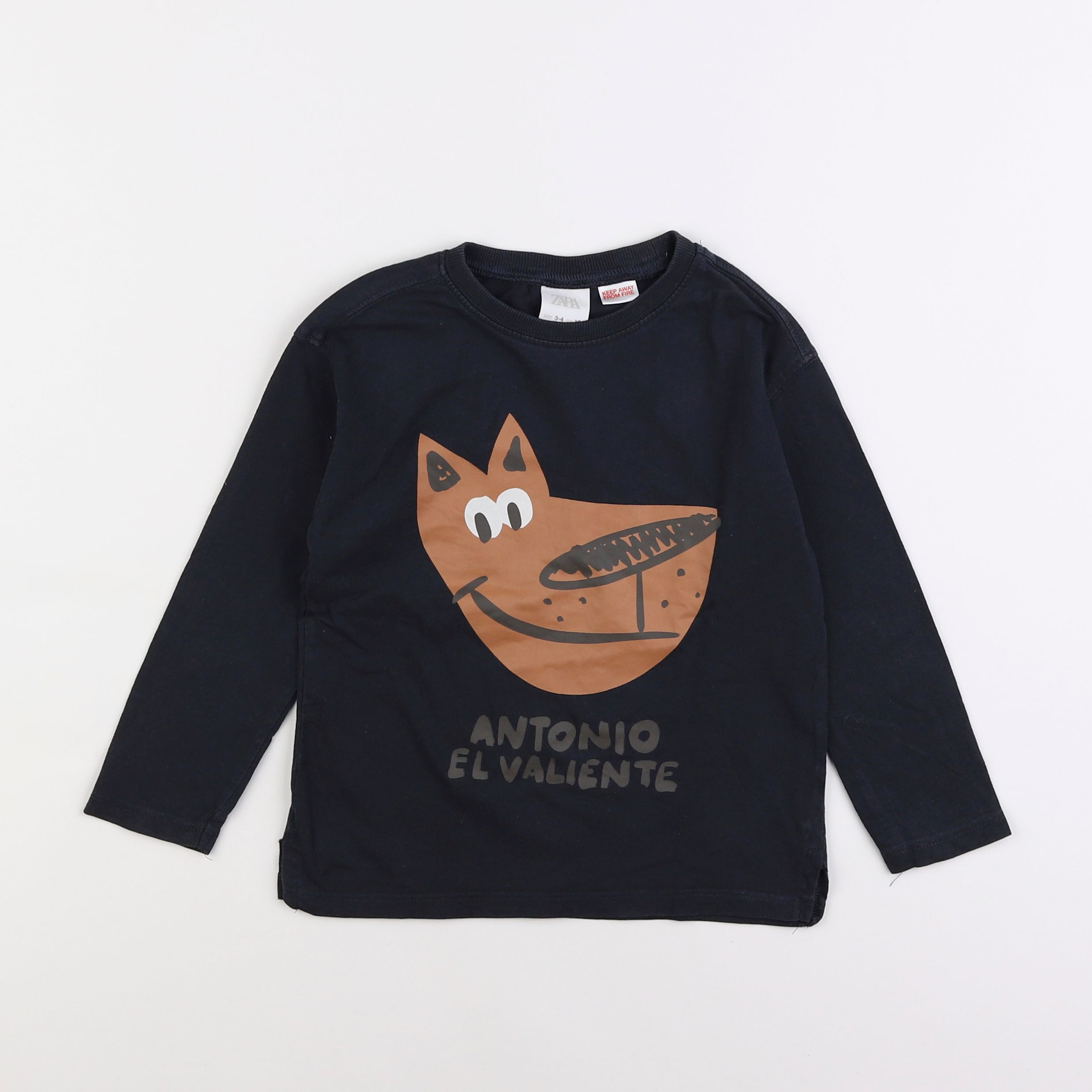 Zara - tee-shirt bleu - 3/4 ans