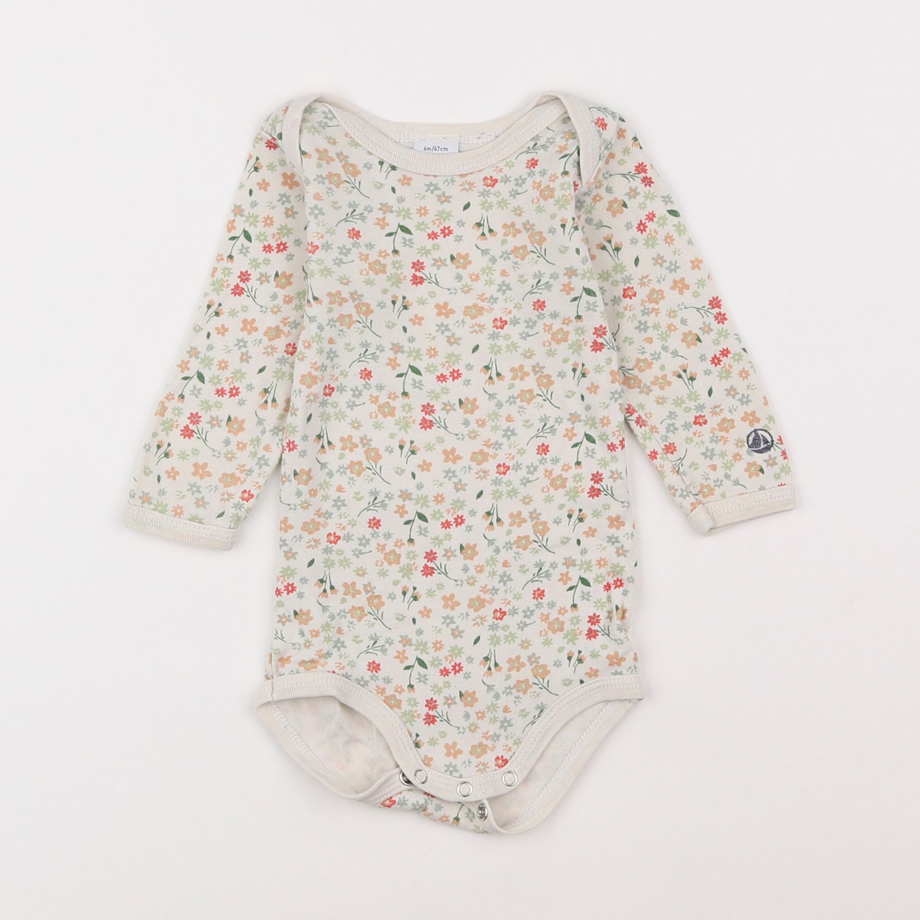 Petit Bateau - body beige - 6 mois