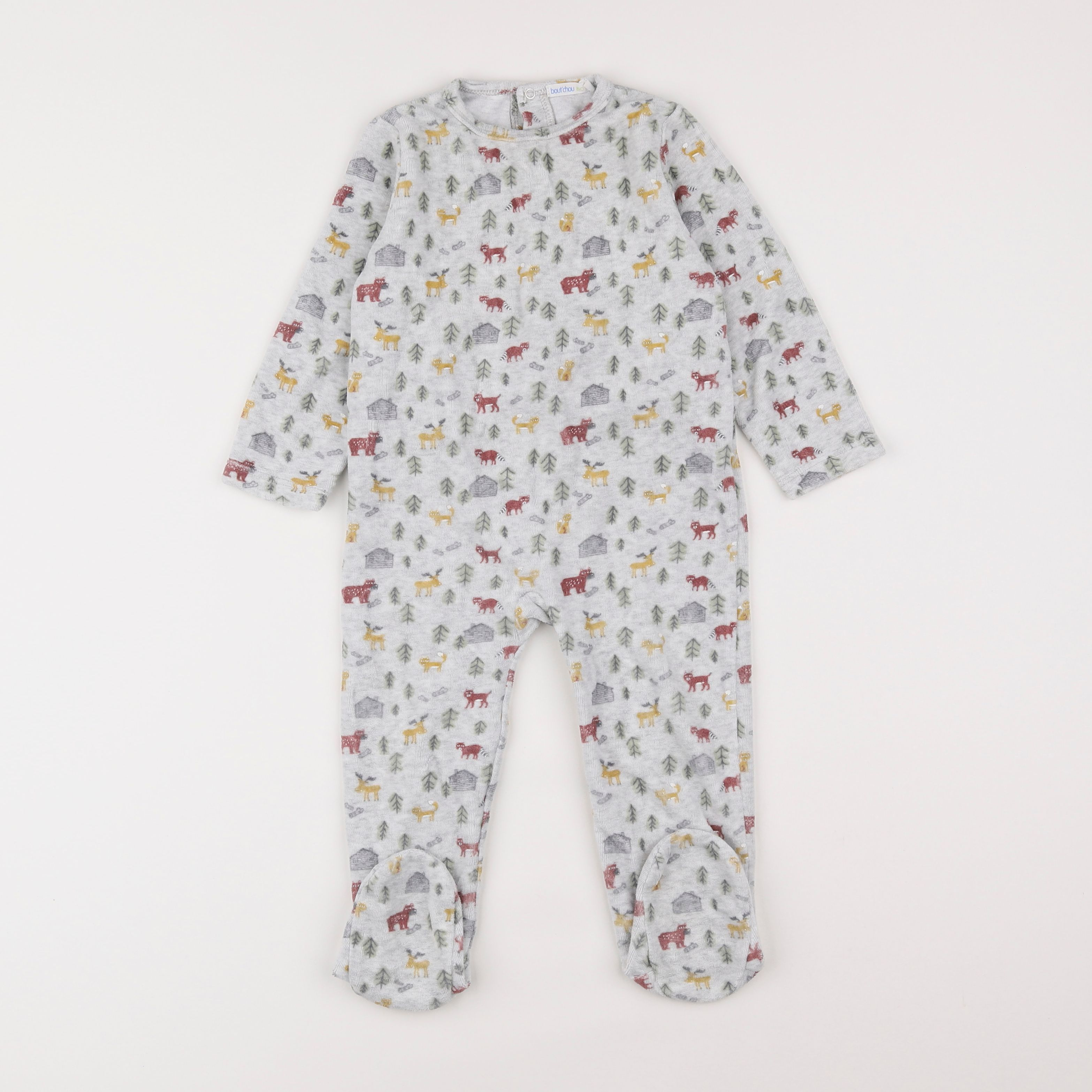 Boutchou - pyjama velours gris - 2 ans