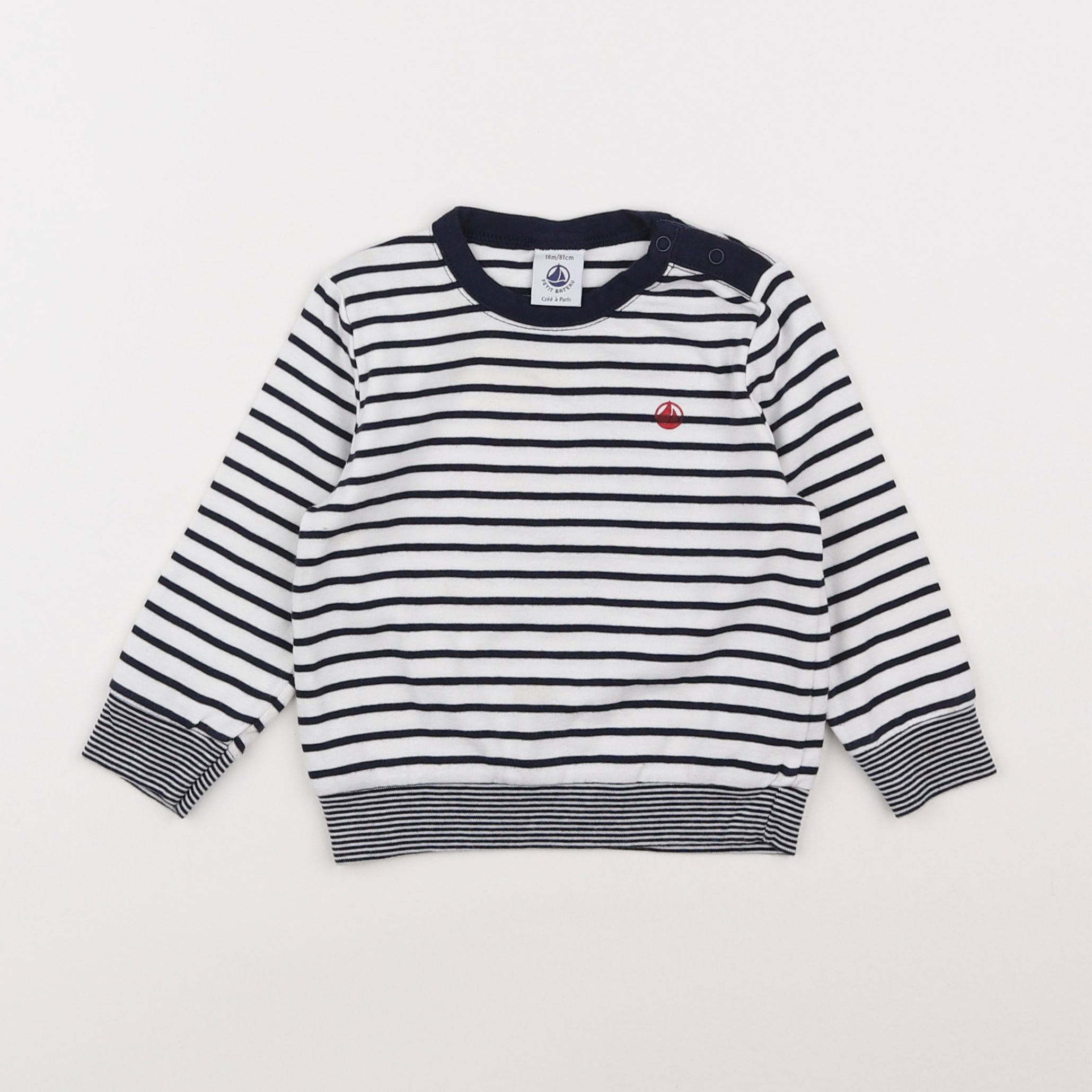 Petit Bateau - tee-shirt bleu - 18 mois