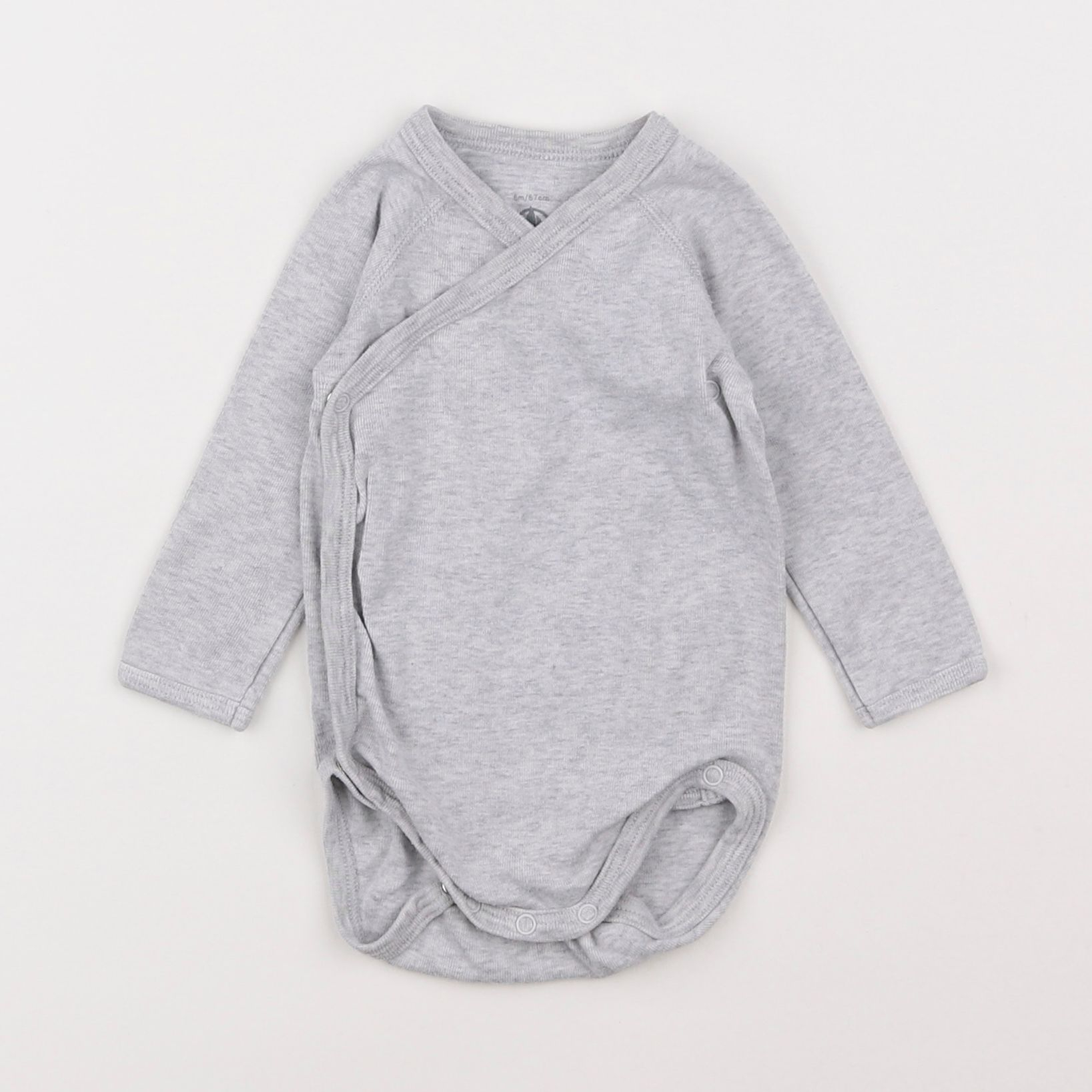 Petit Bateau - body gris - 6 mois